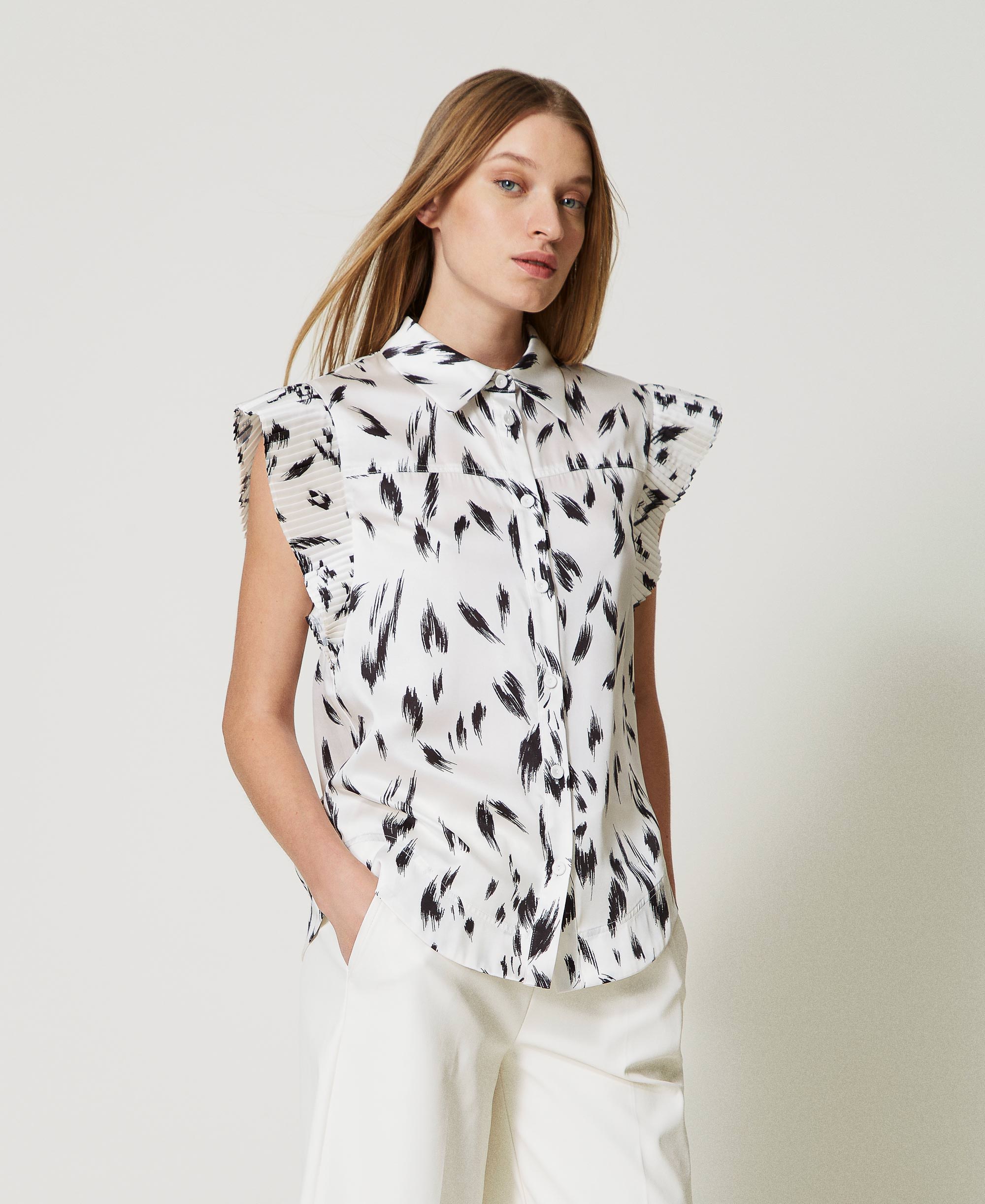 Yellow Baroque Print Crepe De Chine Shirt
