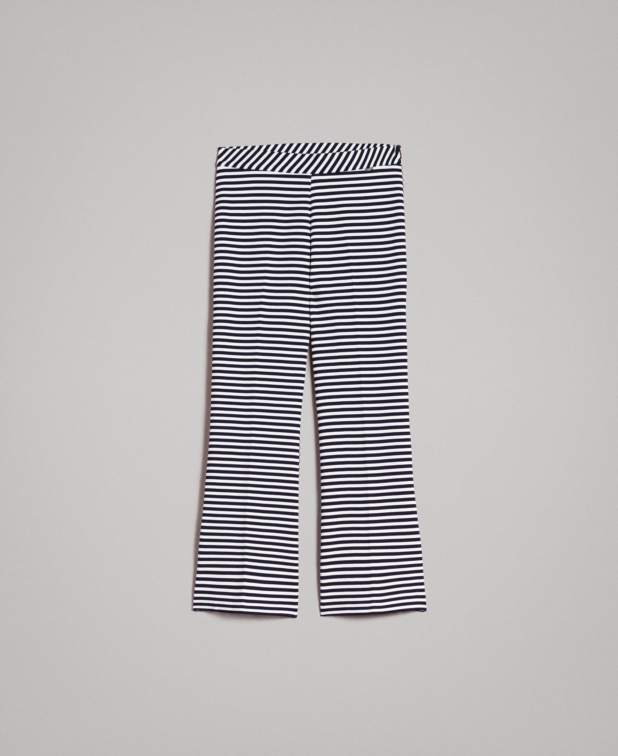 White Pleated Stitch Detail Baggy Trousers 19049 main image 1
