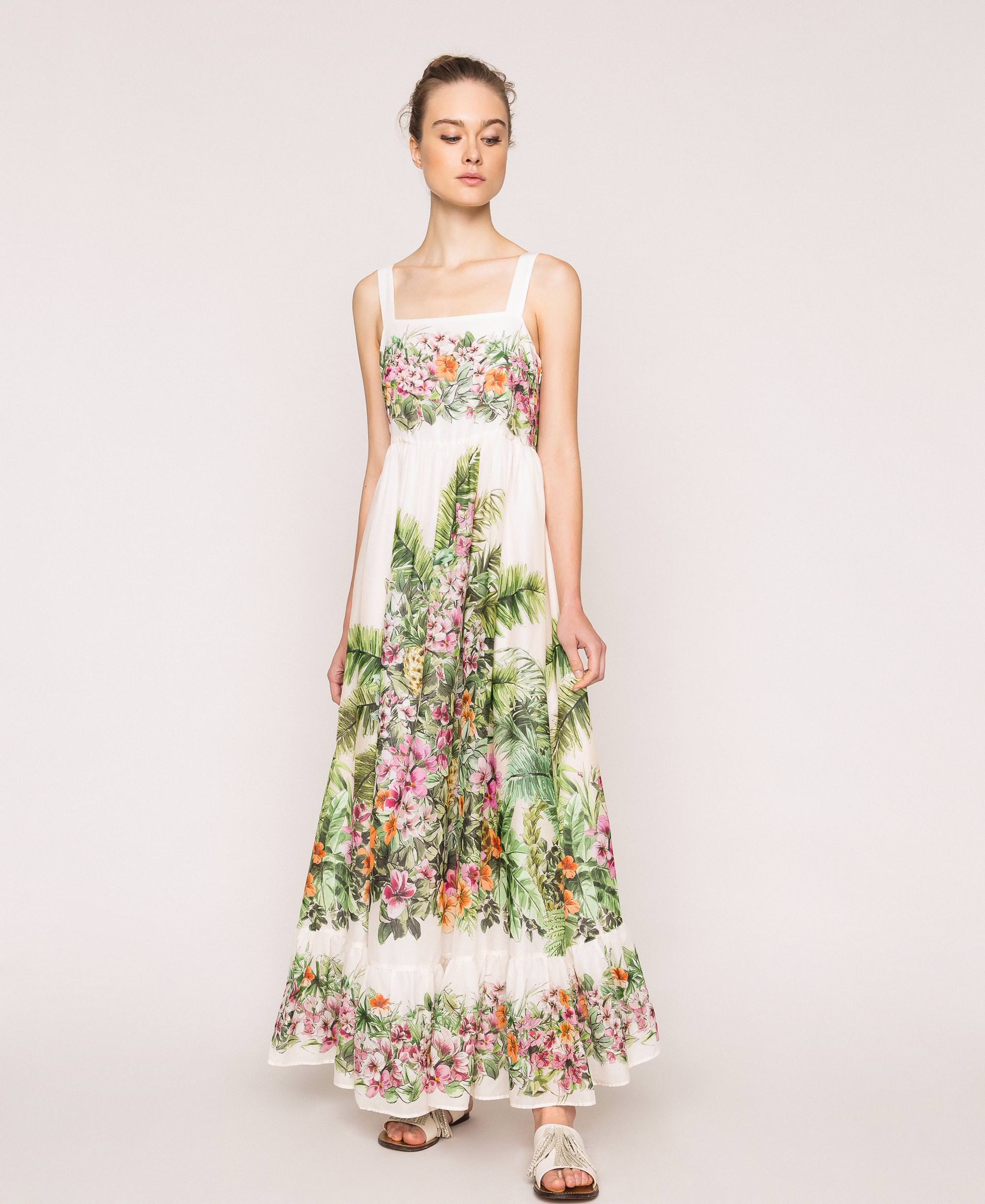 Floral print long dress Woman, Patterned   TWINSET Milano