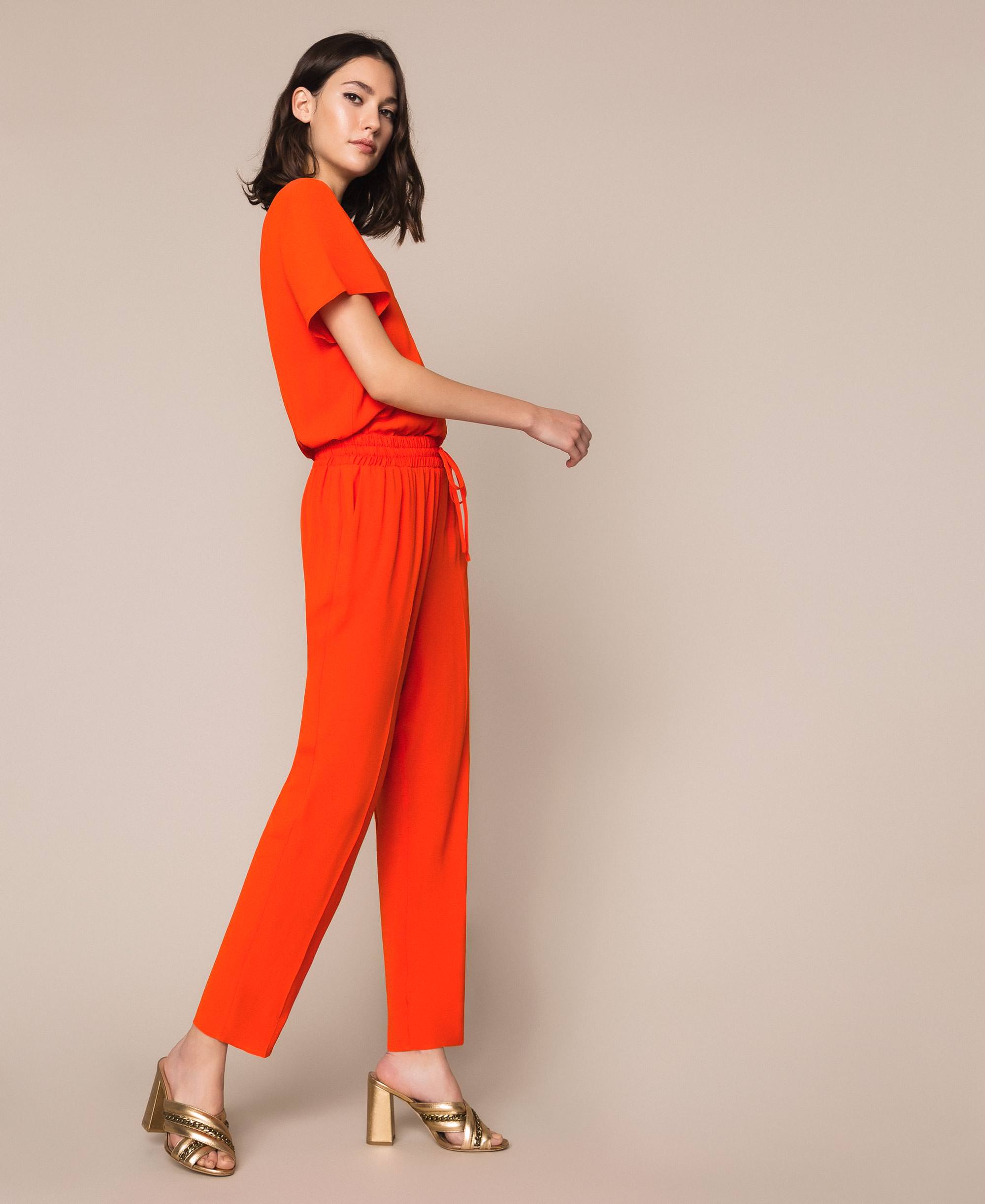 Georgette jumpsuit Woman, Orange | TWINSET Milano