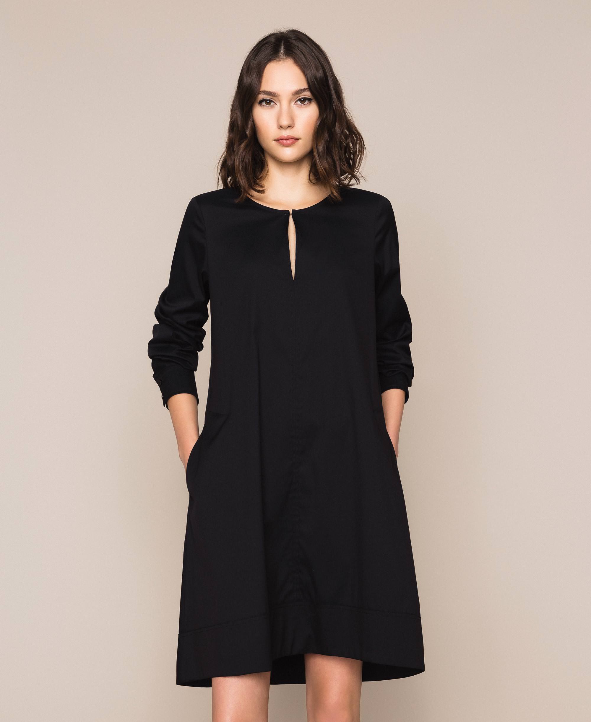 Poplin dress Woman, Black | TWINSET Milano