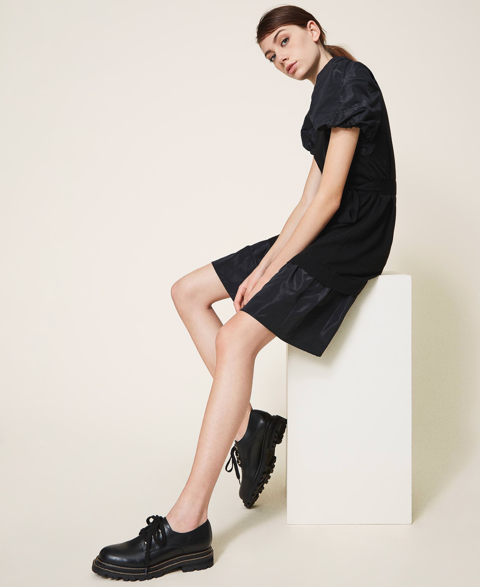 Scarpe stringate in pelle Donna, Nero | TWINSET Milano