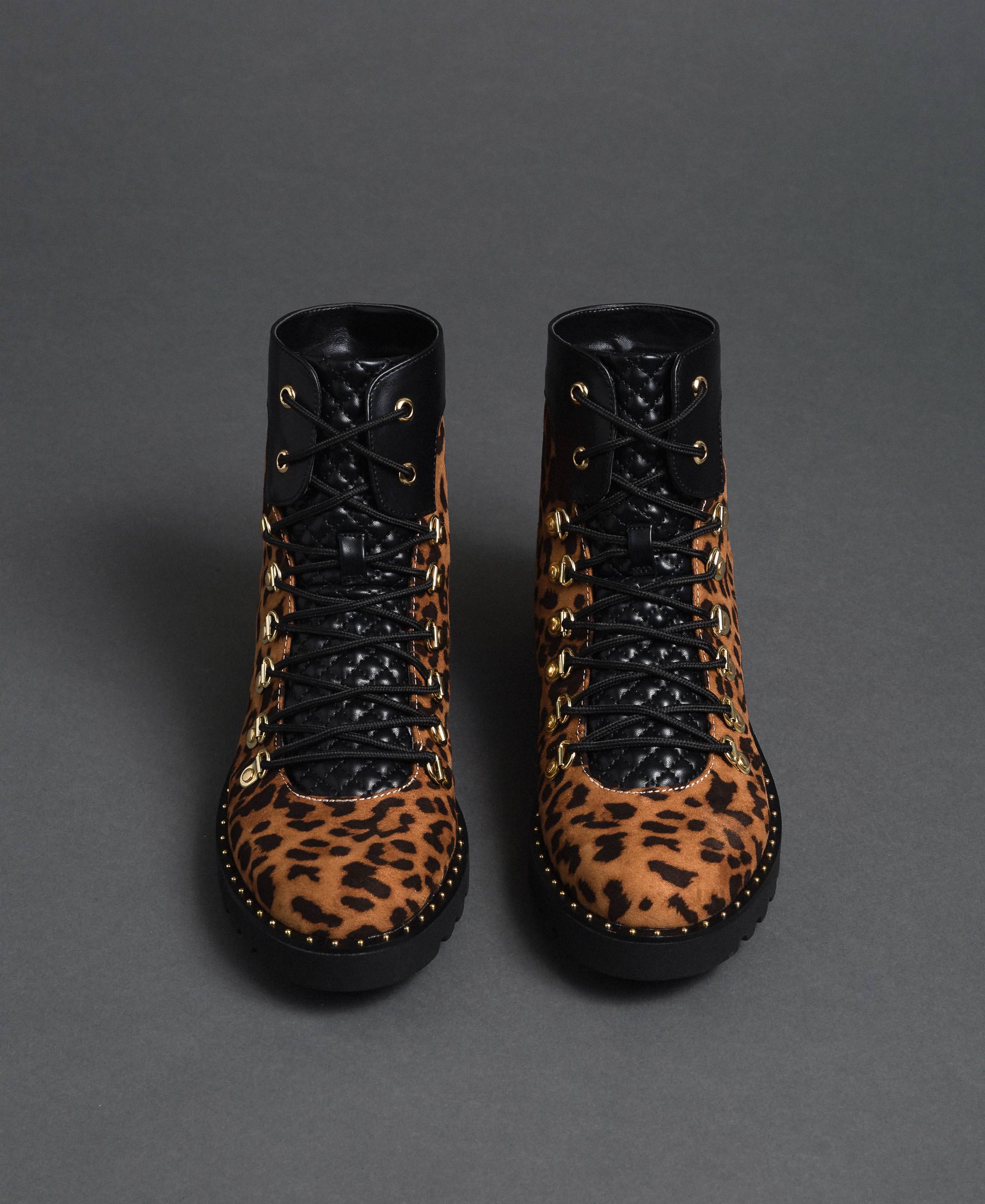 animal print combat boots