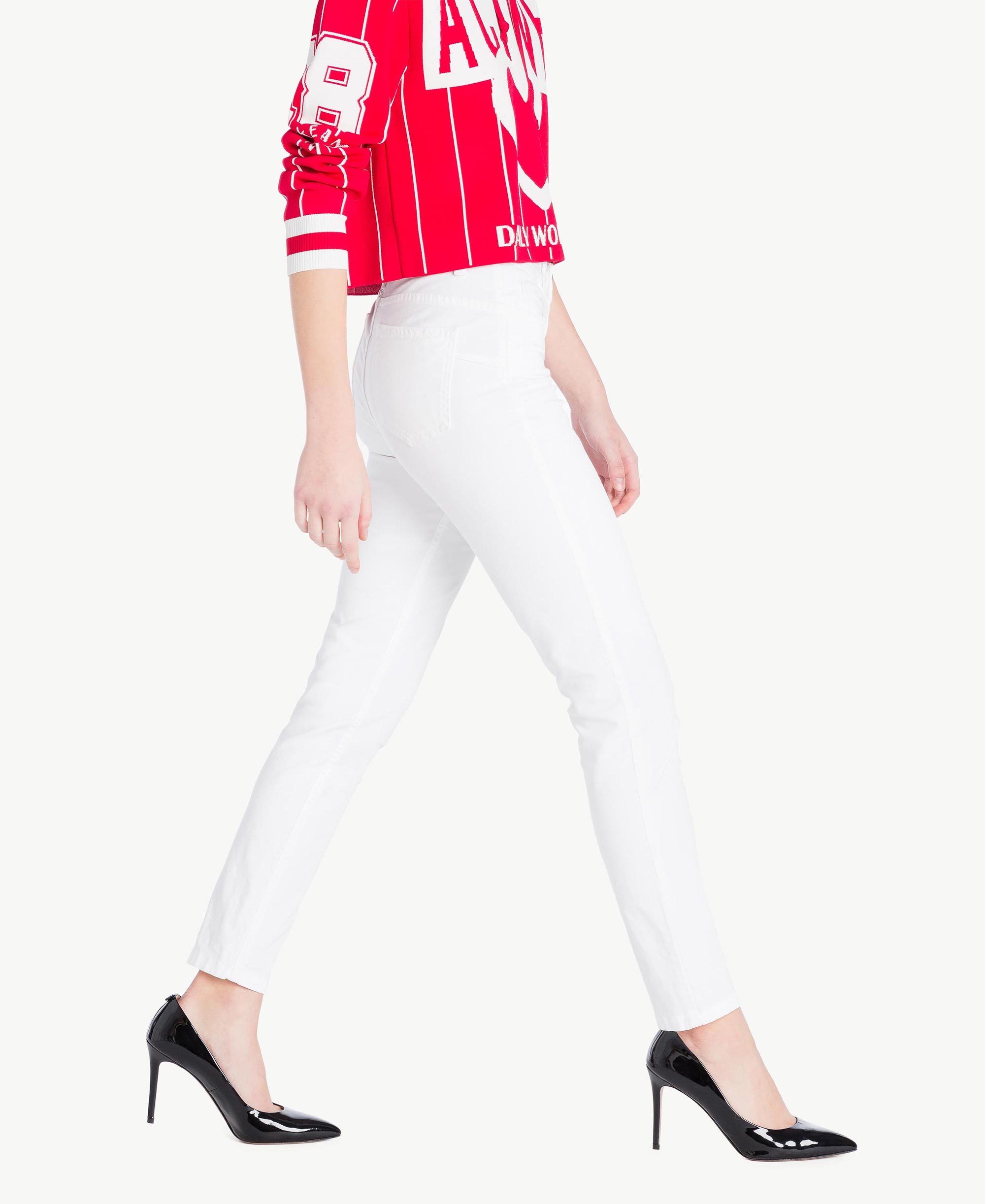 Simclan Skinny Trouser With Zip & Turn-Up White 1764-43