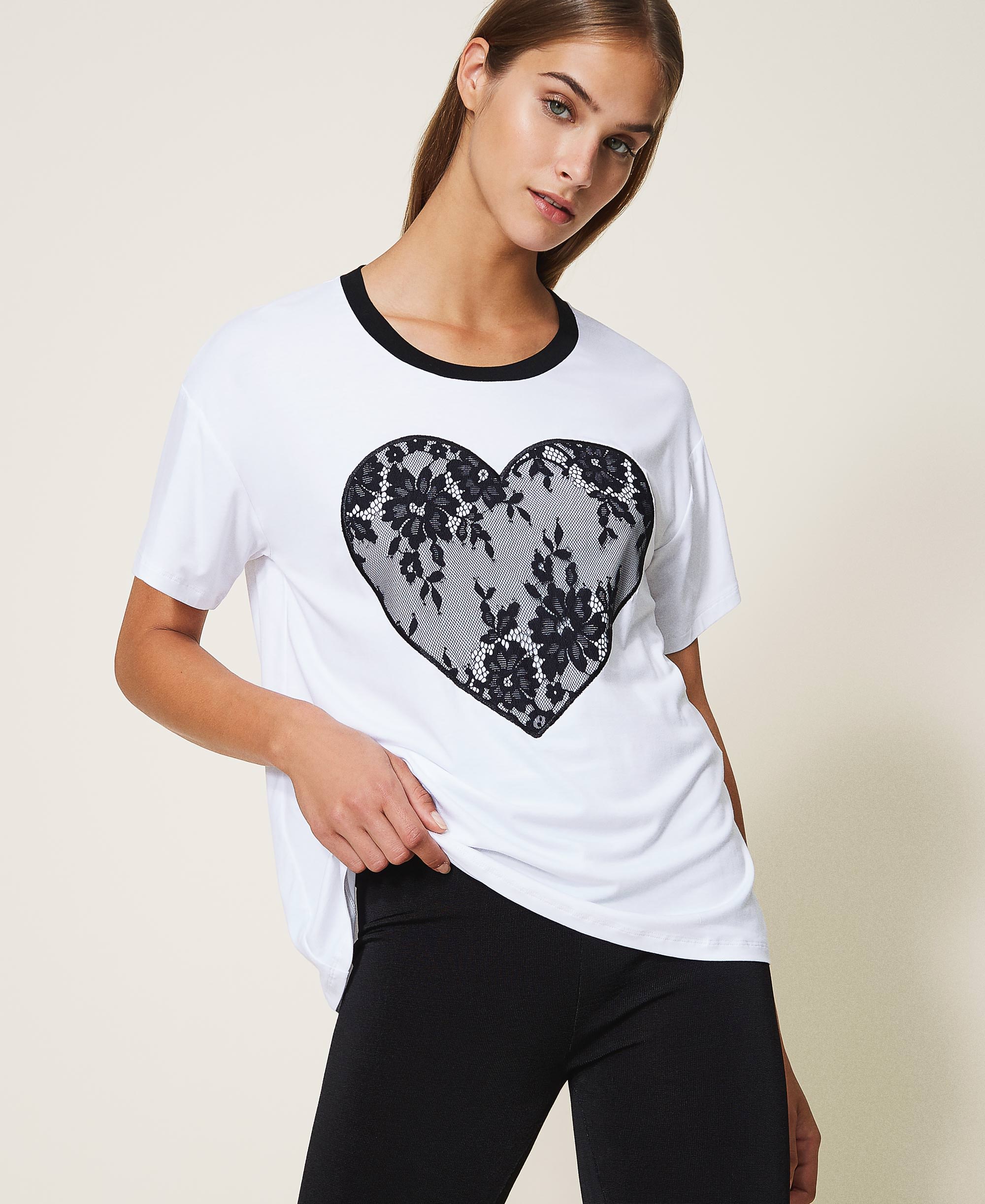 lace heart Woman, White | TWINSET Milano