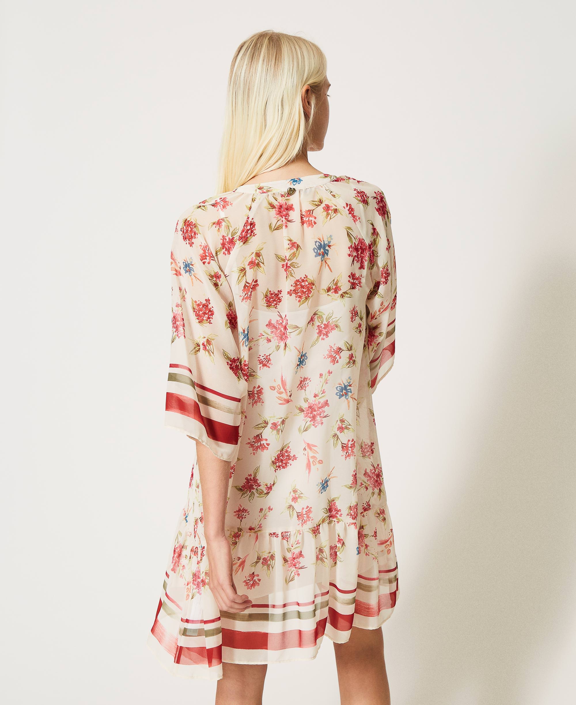 Floral georgette dress Woman, Fuchsia | TWINSET Milano