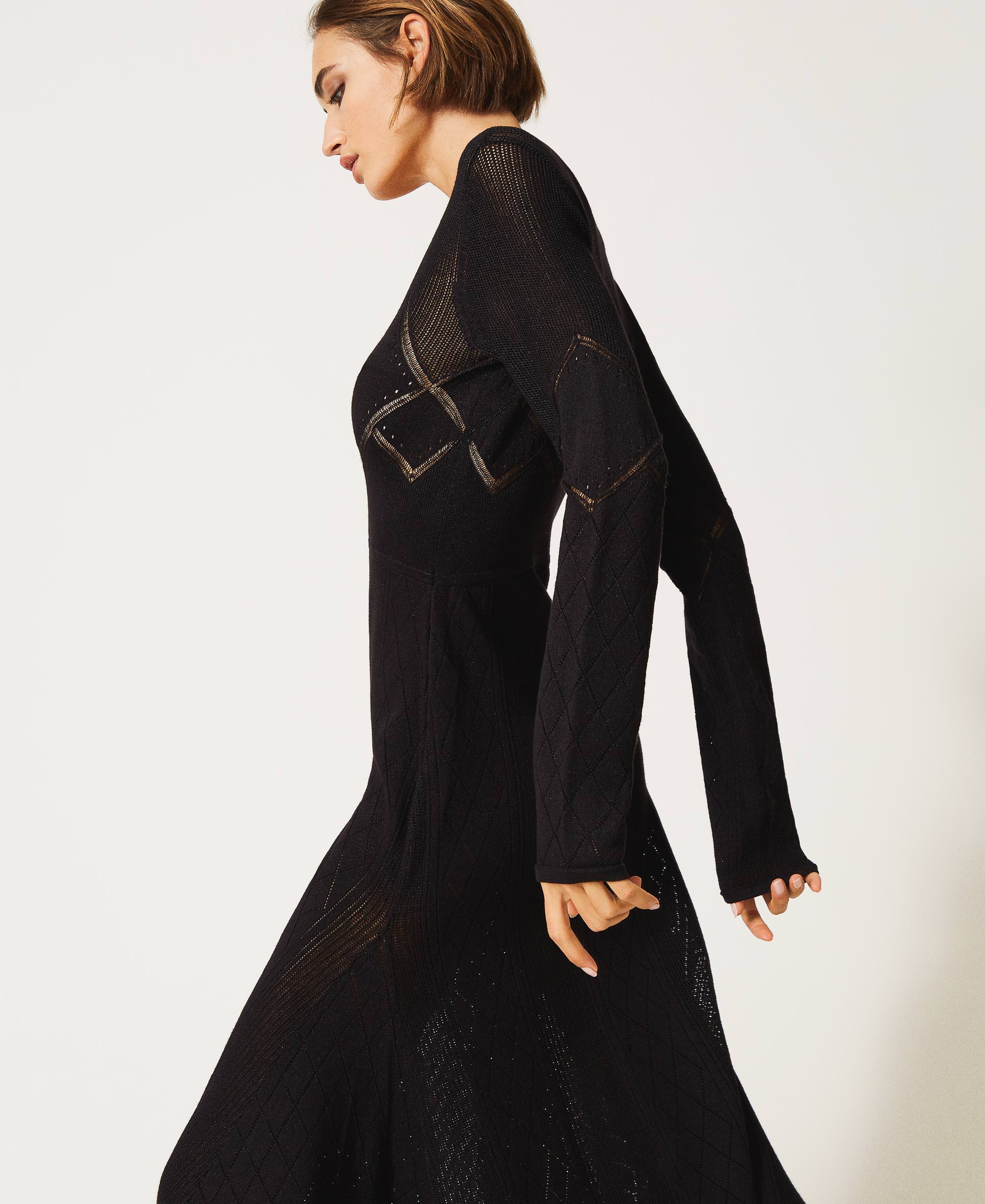 Long openwork knitted dress Woman 