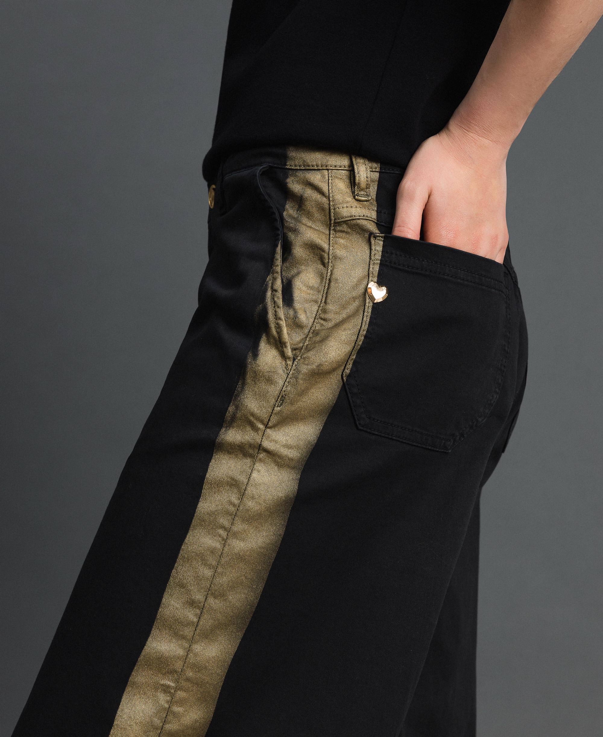 Pantaloni wide leg con bande laterali
