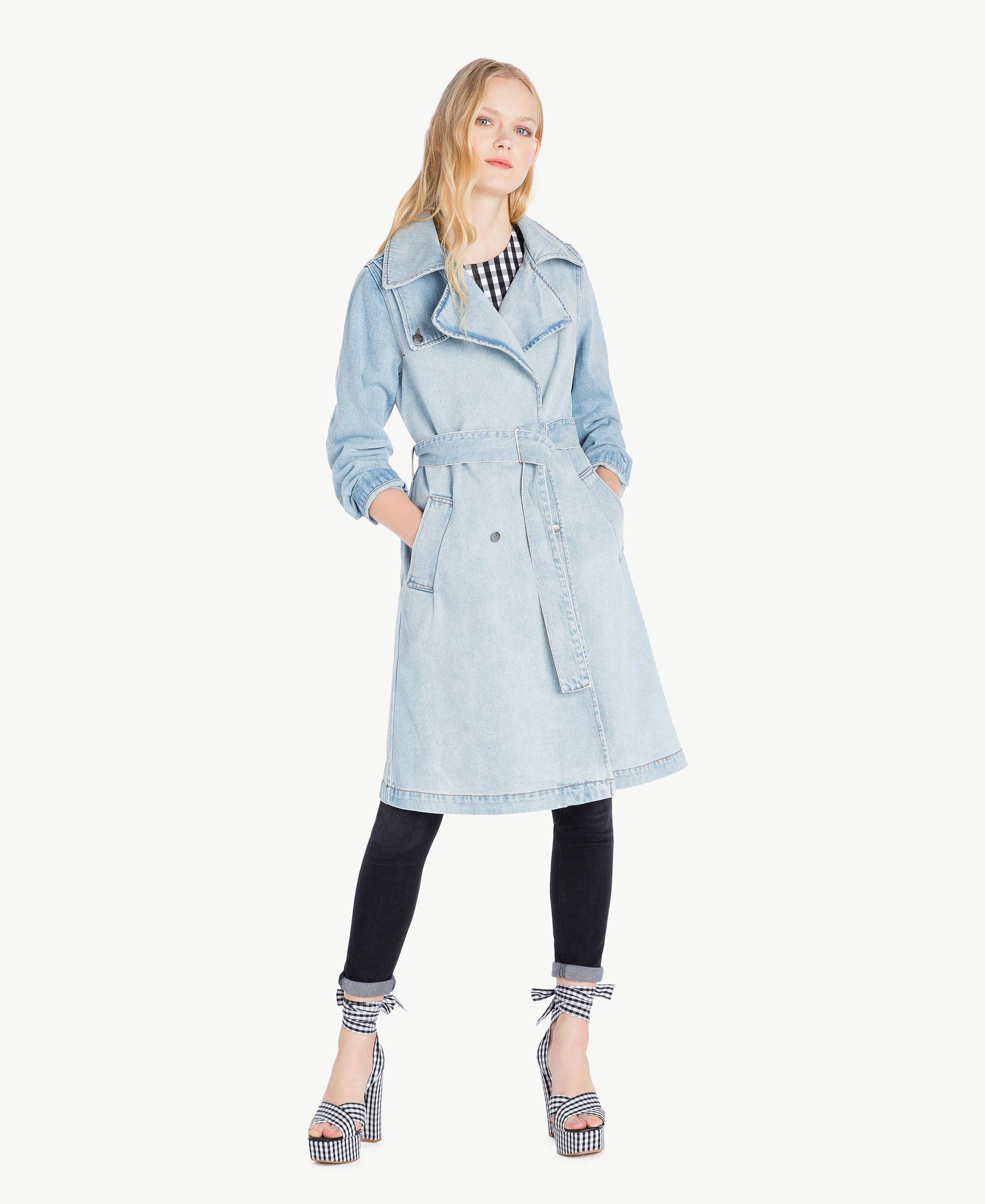 Denim trench coat