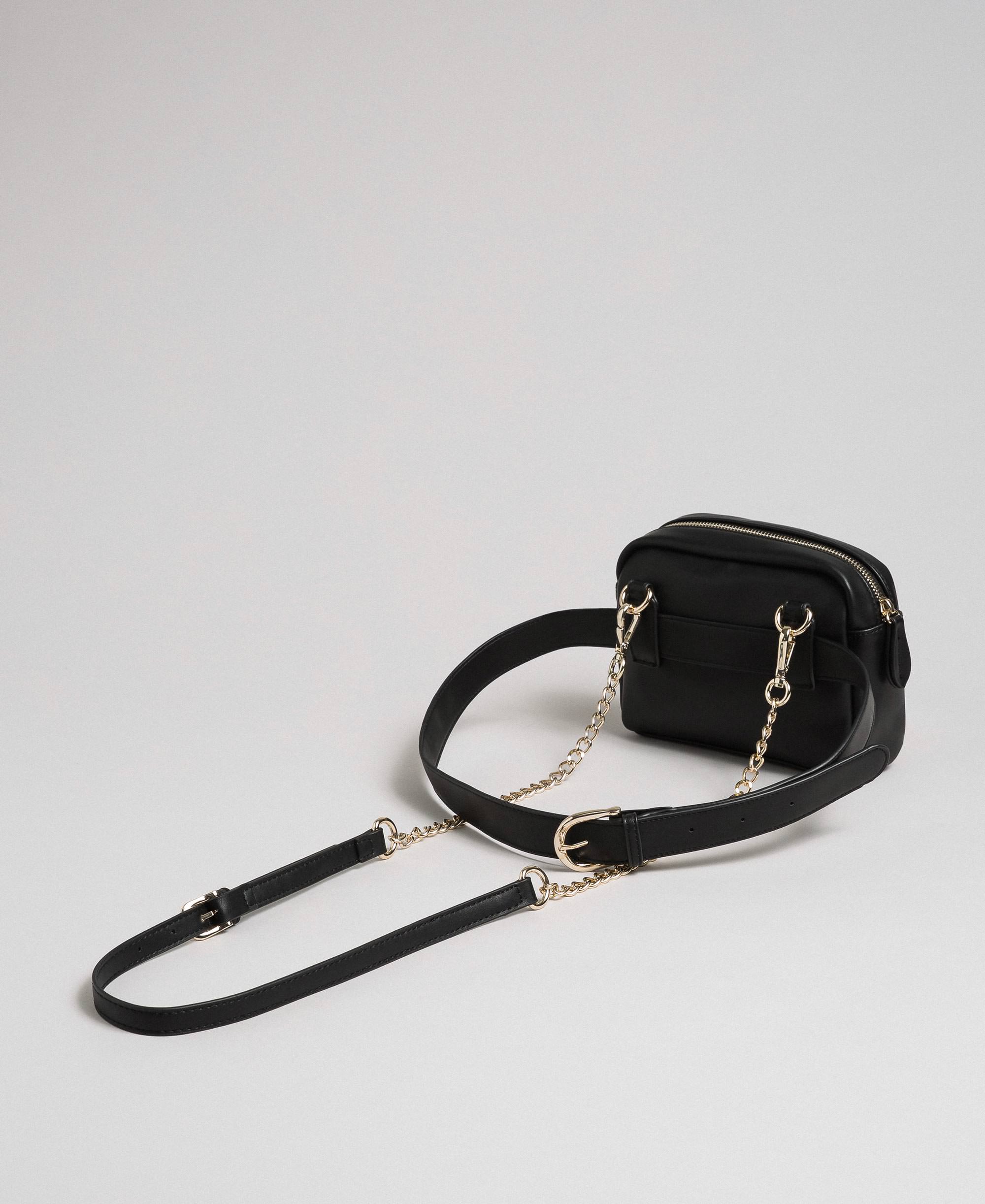 Bolso cinturón de piel sintética con corazones acolchados