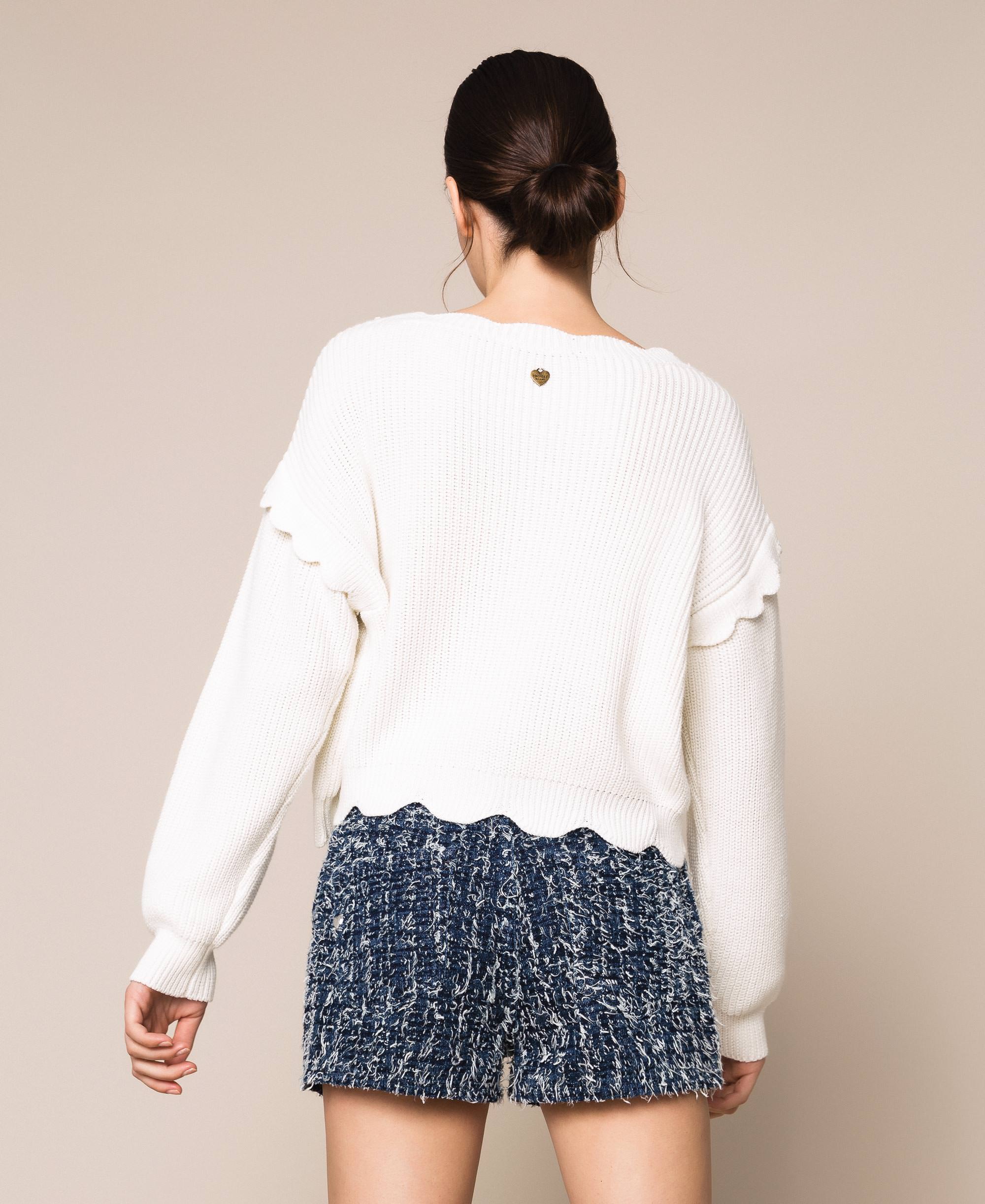 Scalloped boxy jumper Woman, White 