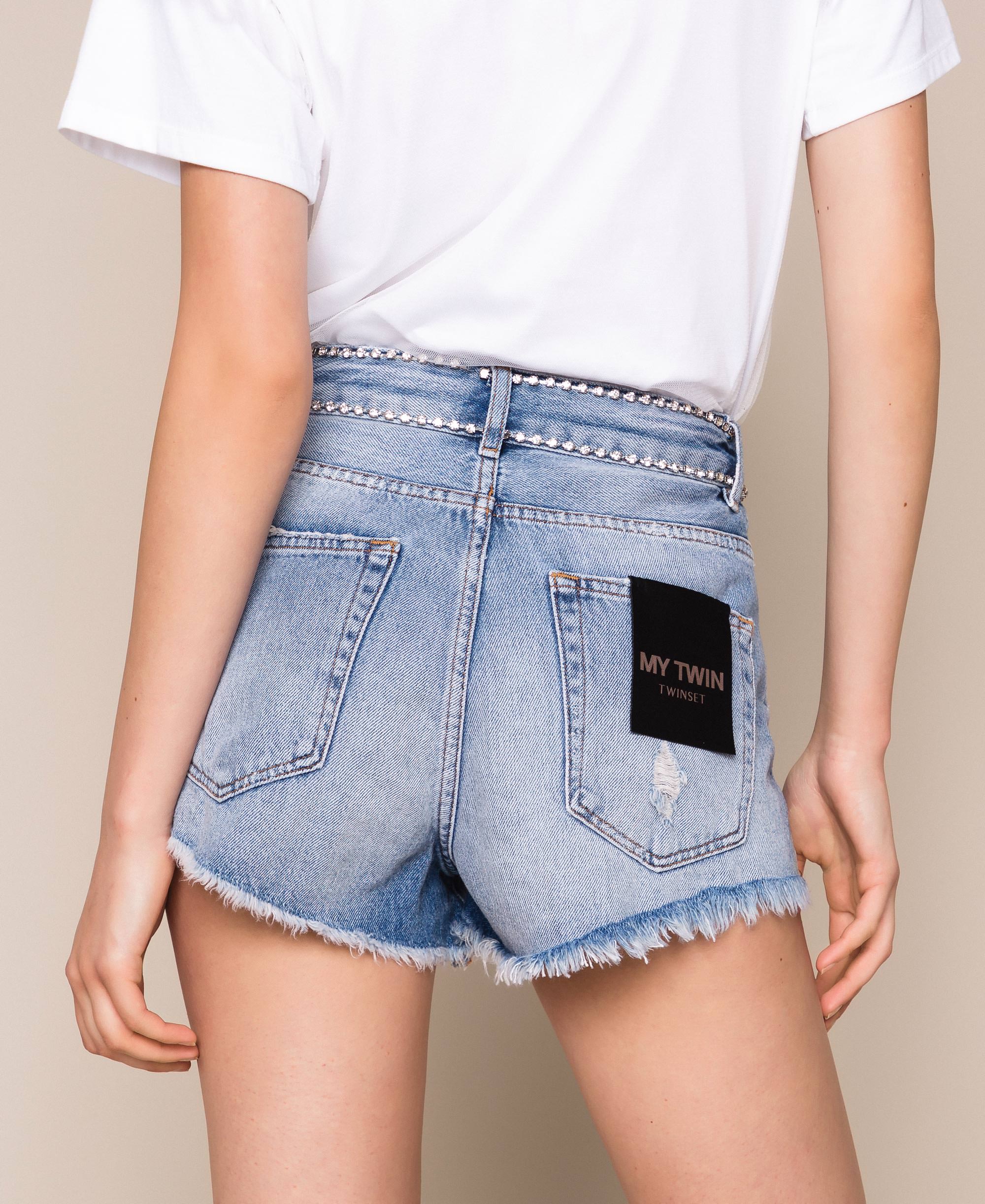 Shorts with rhinestones