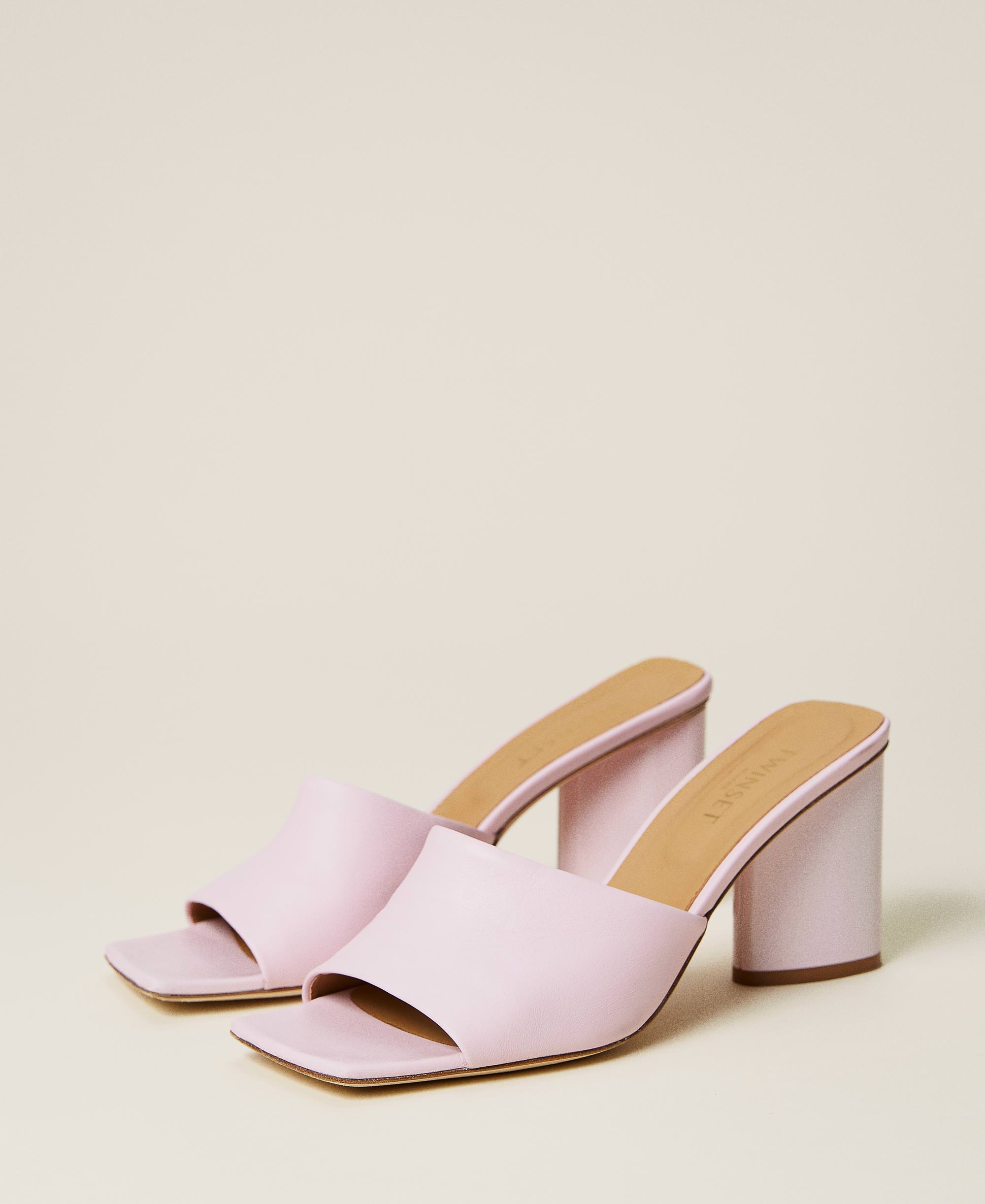 Sandali mules in nappa Donna, Rosa | TWINSET Milano