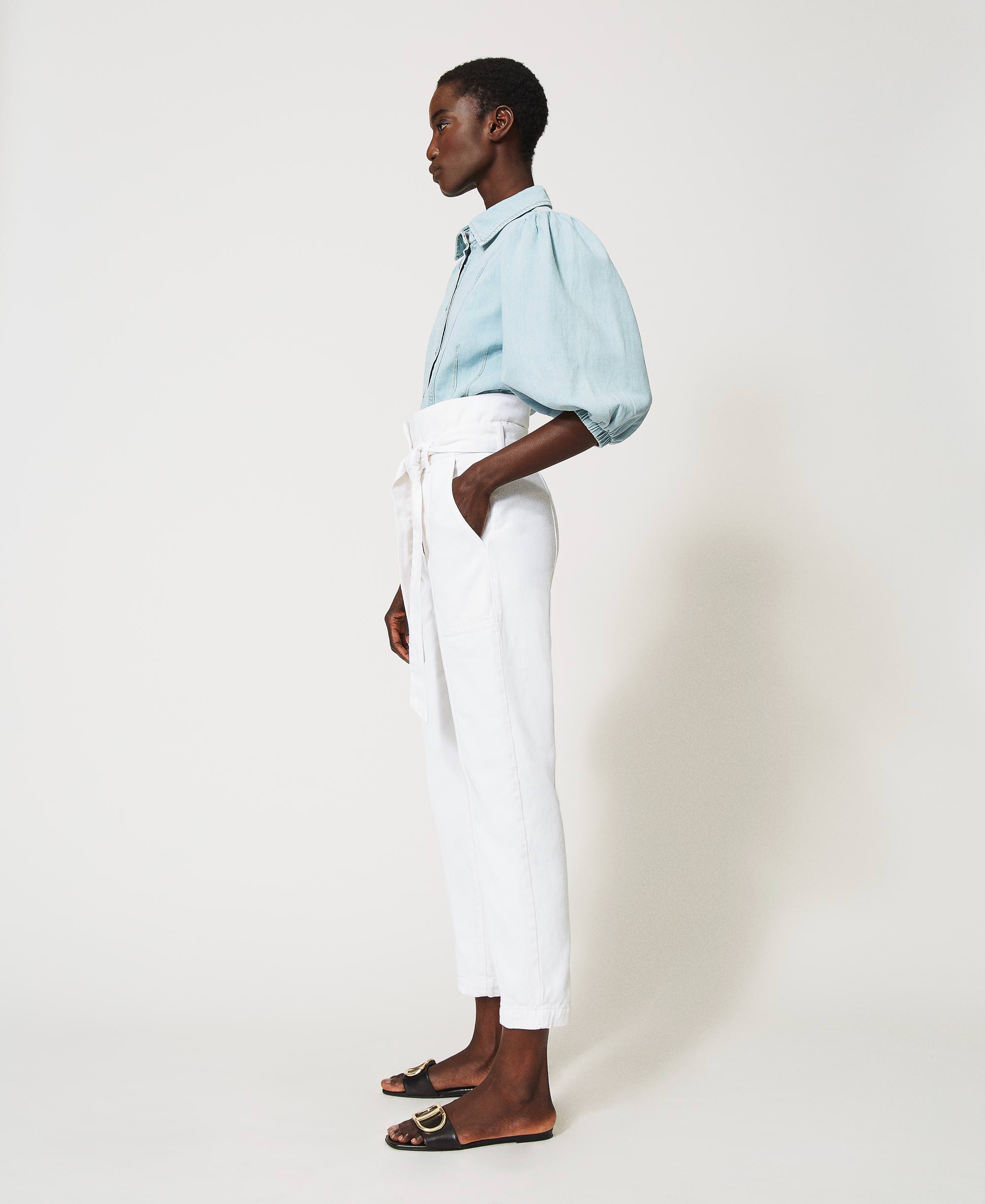 High waist trousers with belt Woman 
