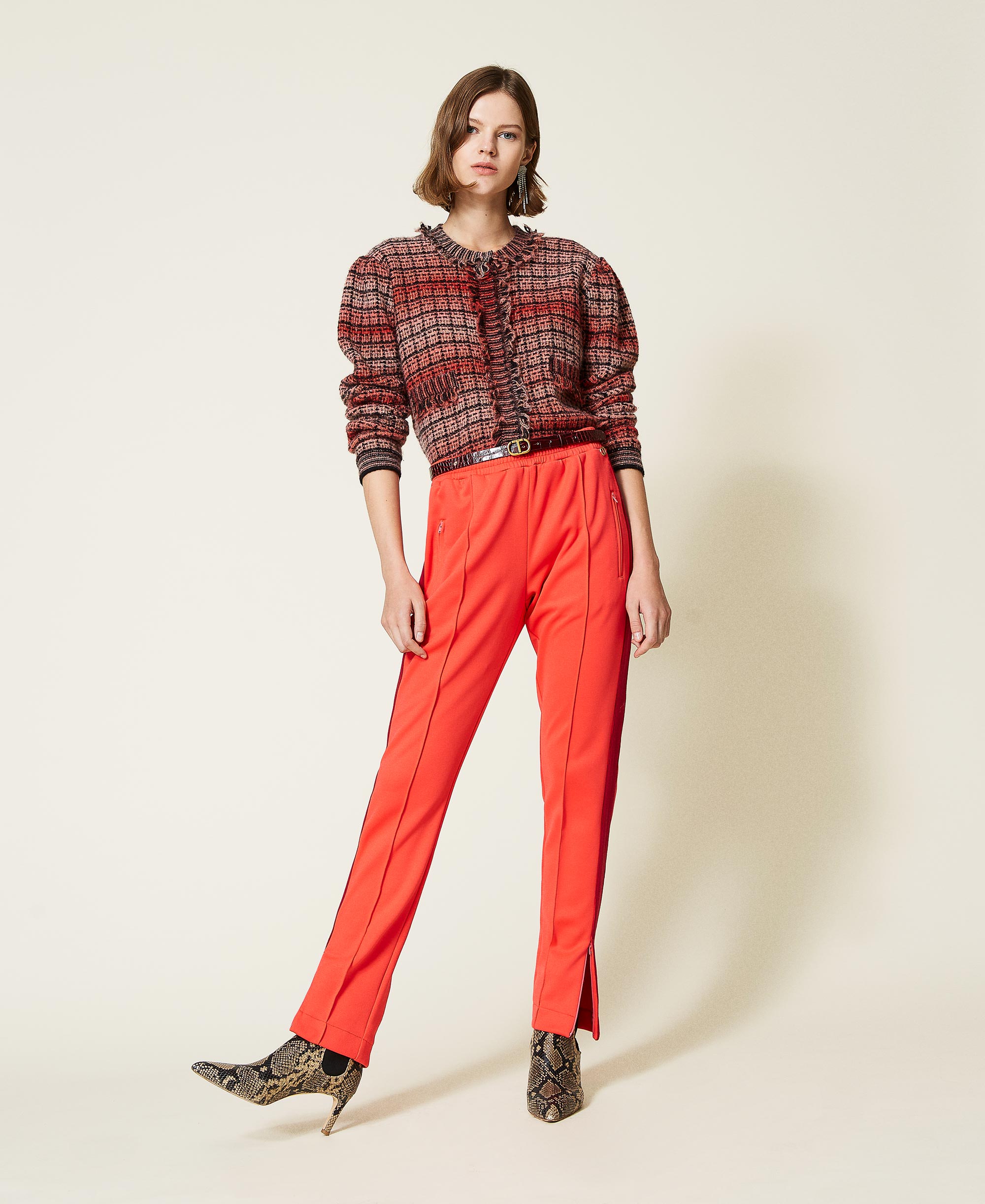 Cigarette trousers with side bands 
