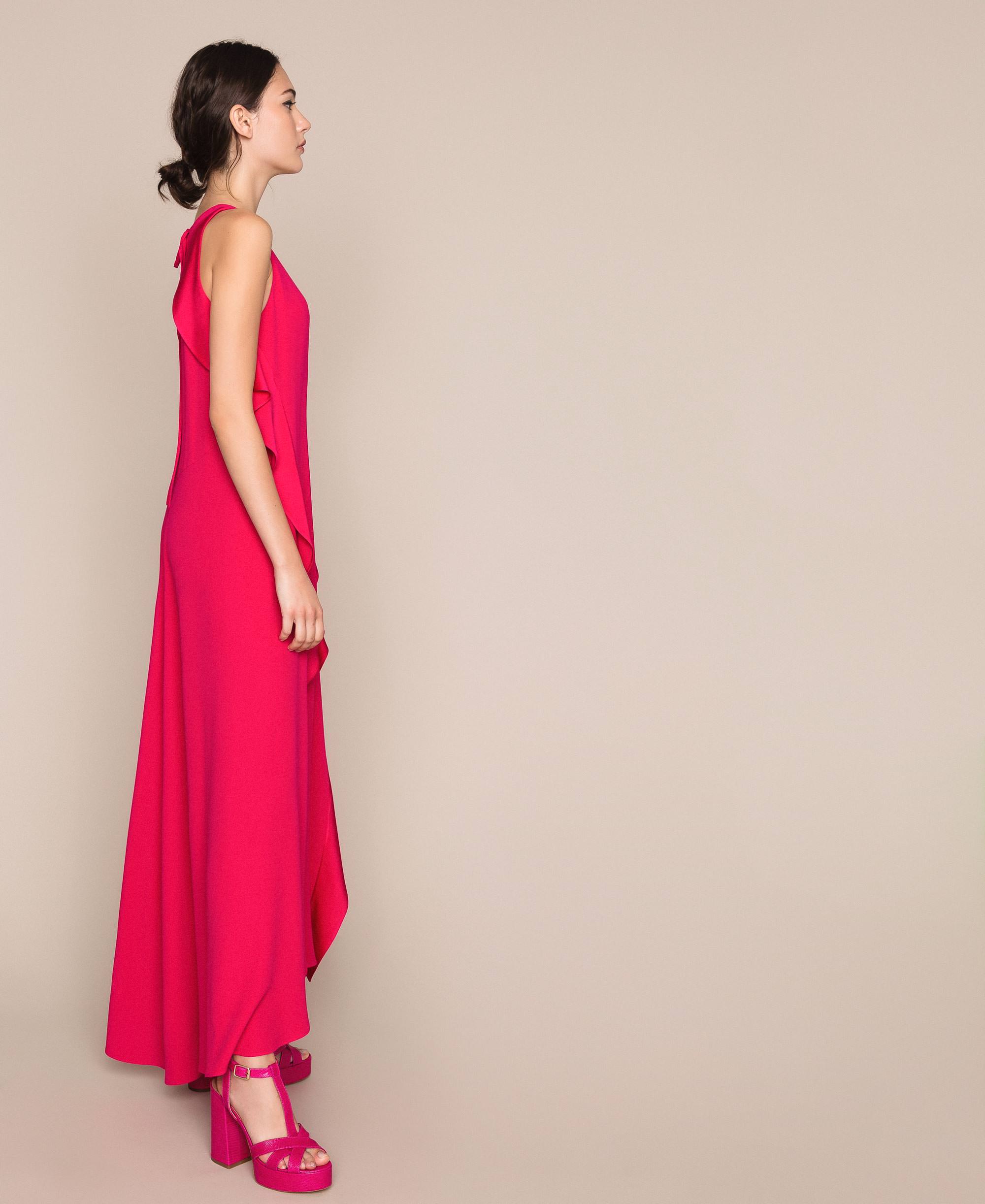 Long dress with frills Woman, Fuchsia | TWINSET Milano
