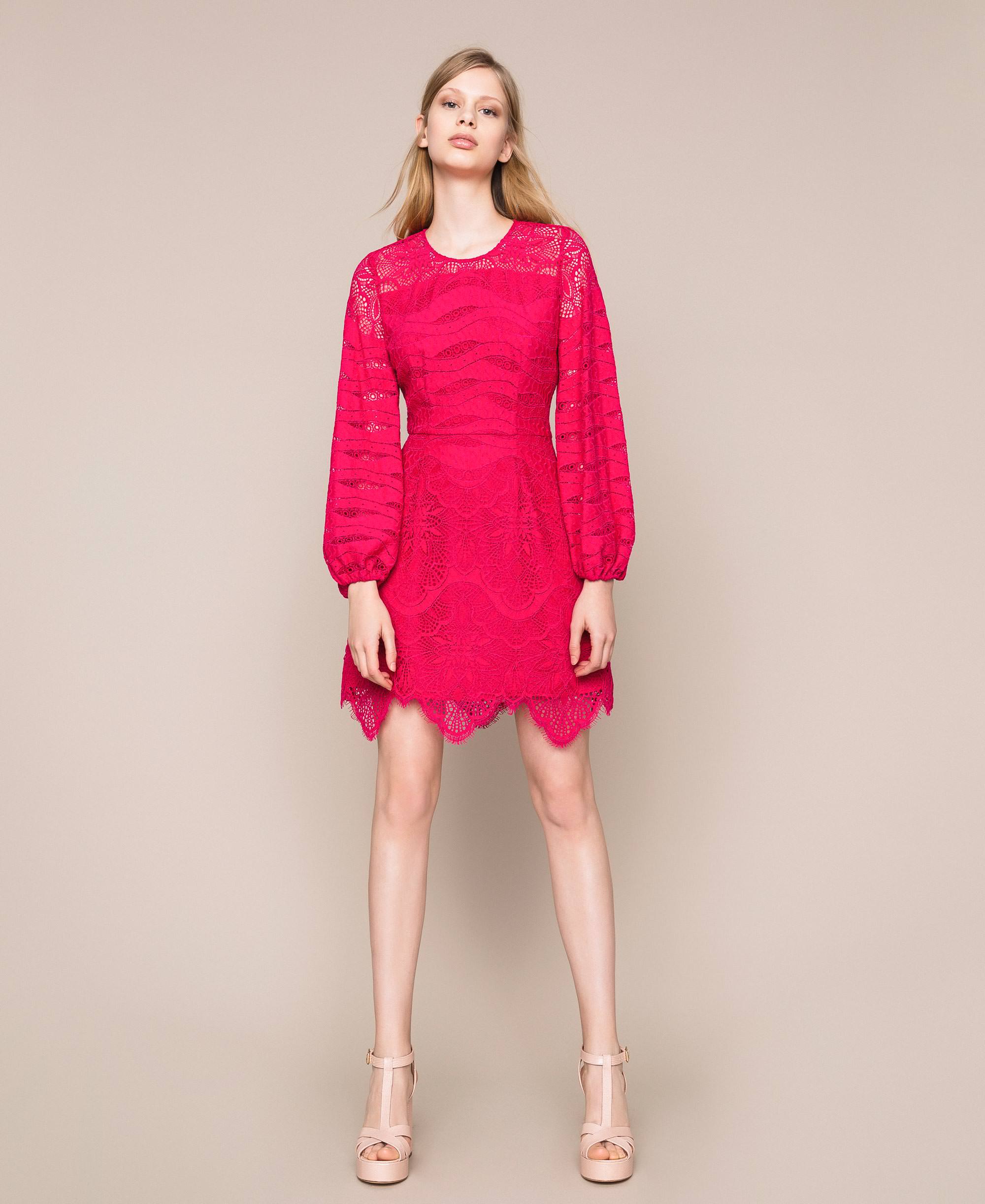 Abito in pizzo macramè Donna, Fucsia | TWINSET Milano