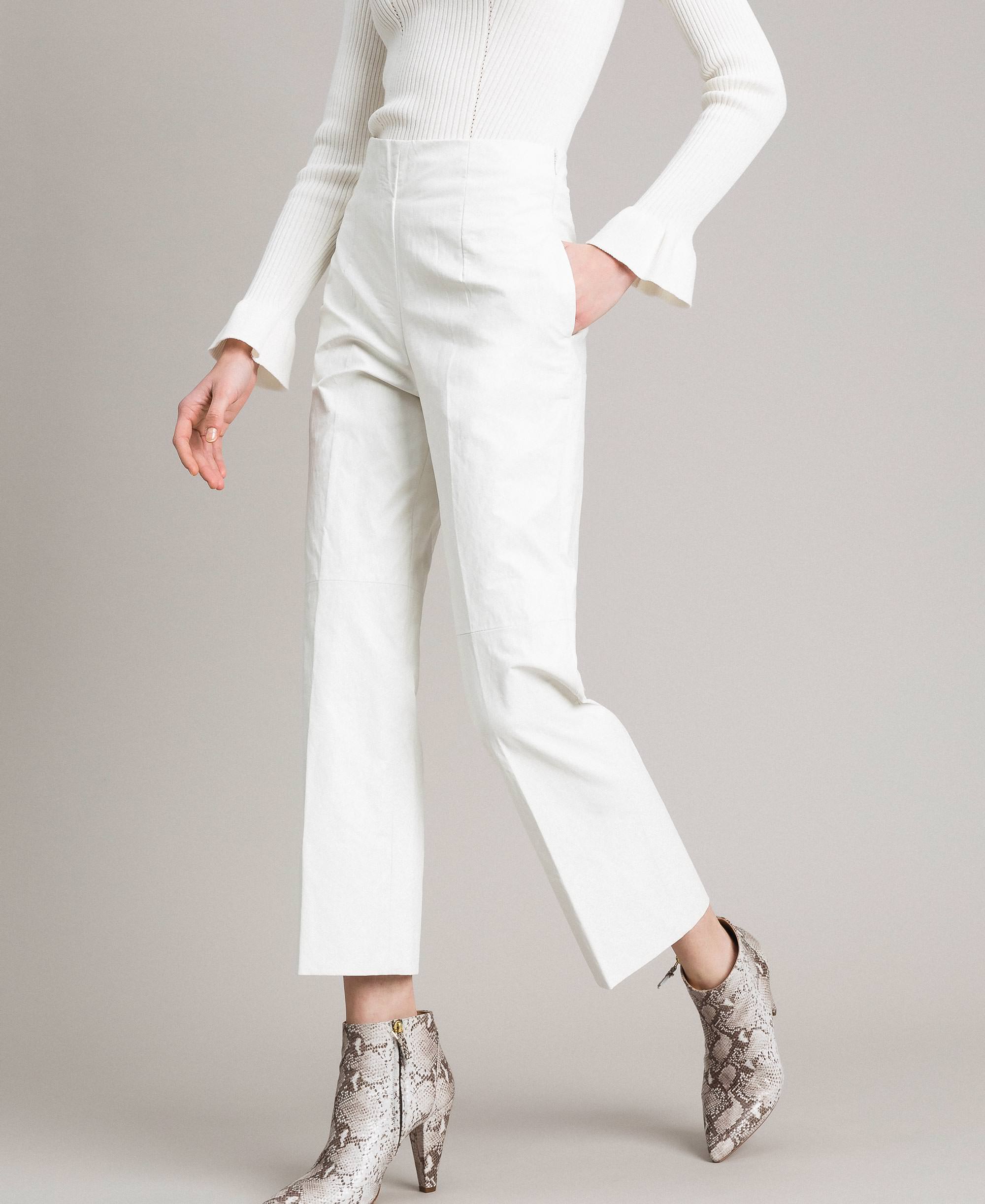 side zip leather trousers