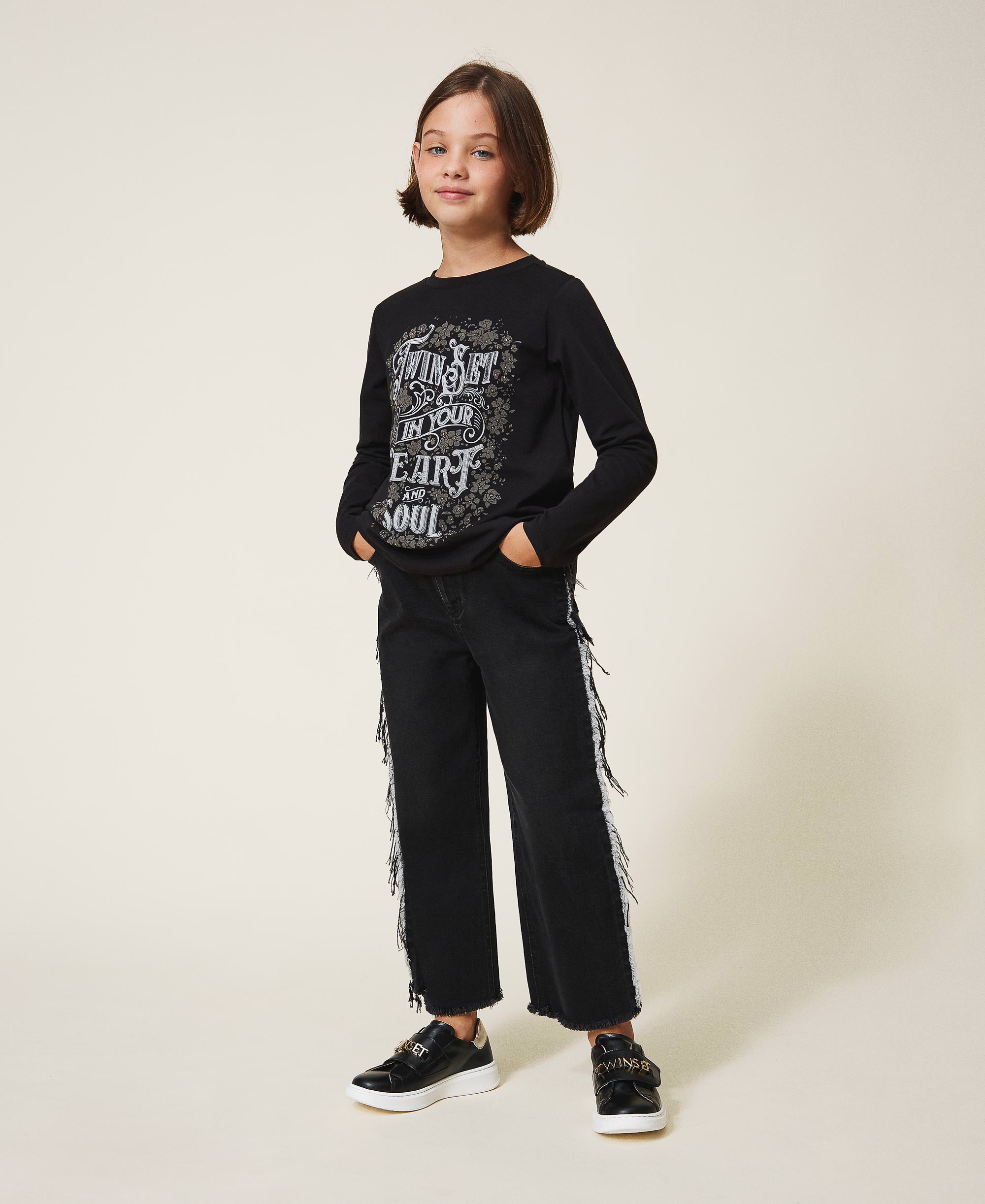 jeans with frayed sides