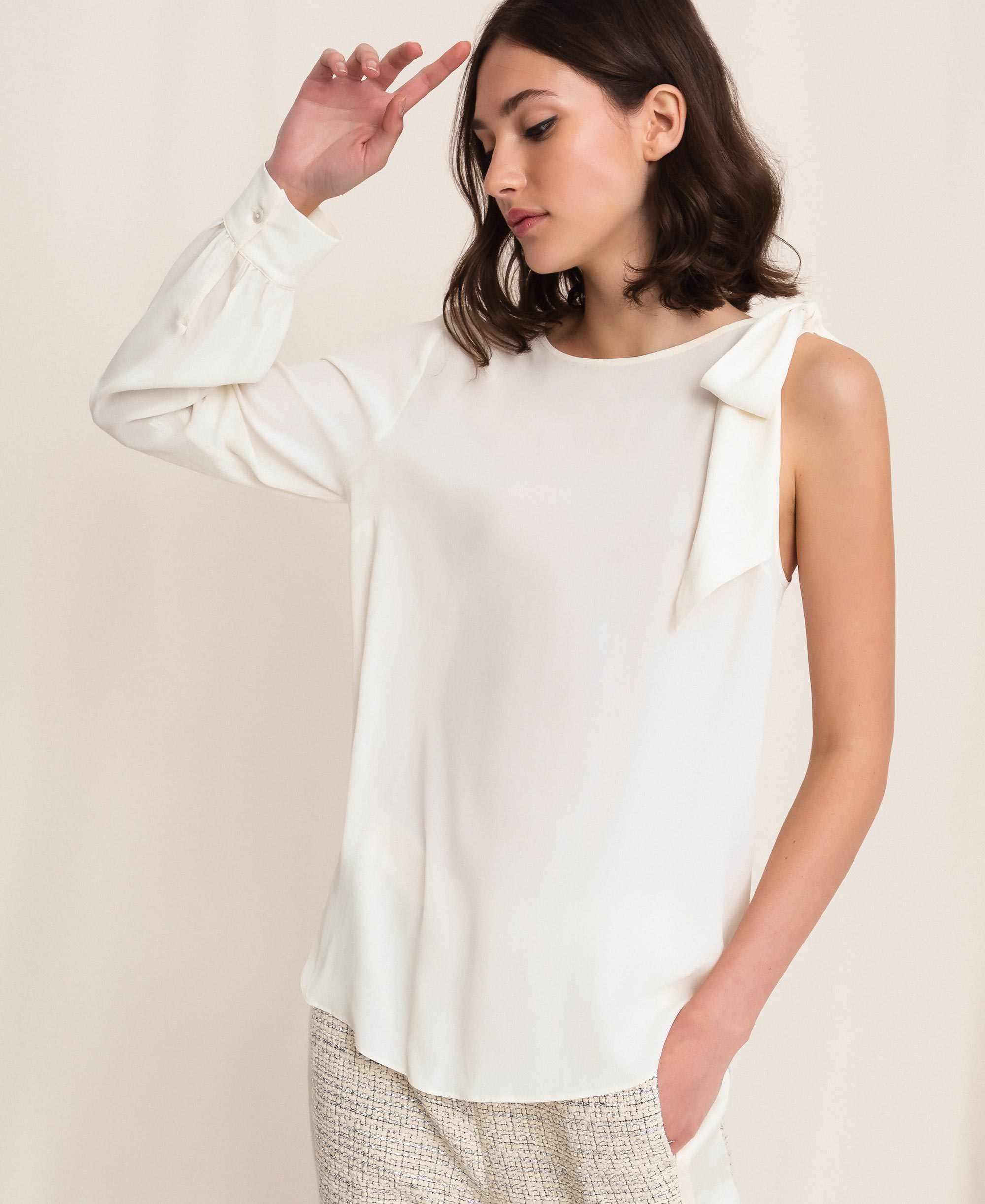 one shoulder blouse white
