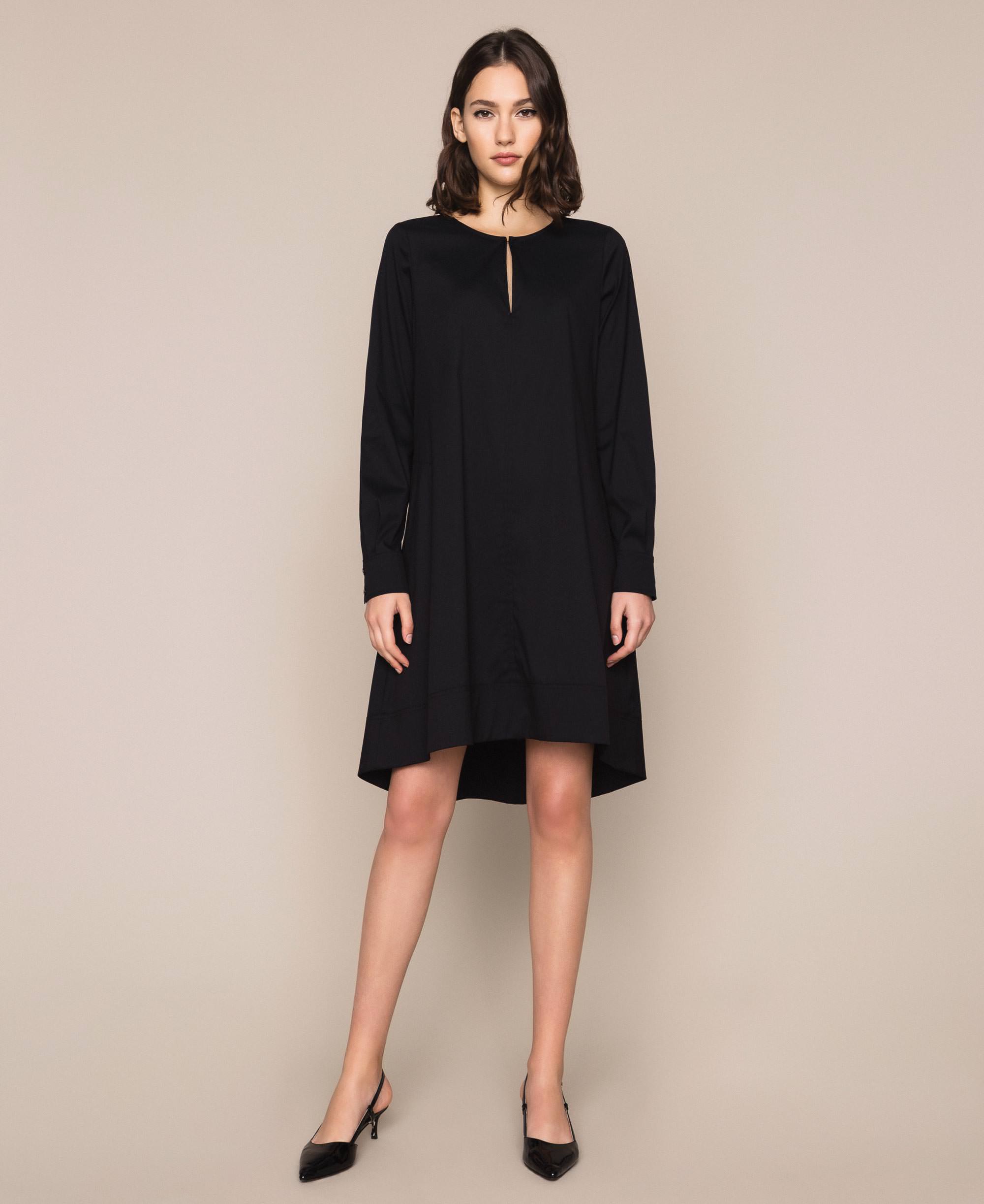 Poplin dress Woman, Black | TWINSET Milano