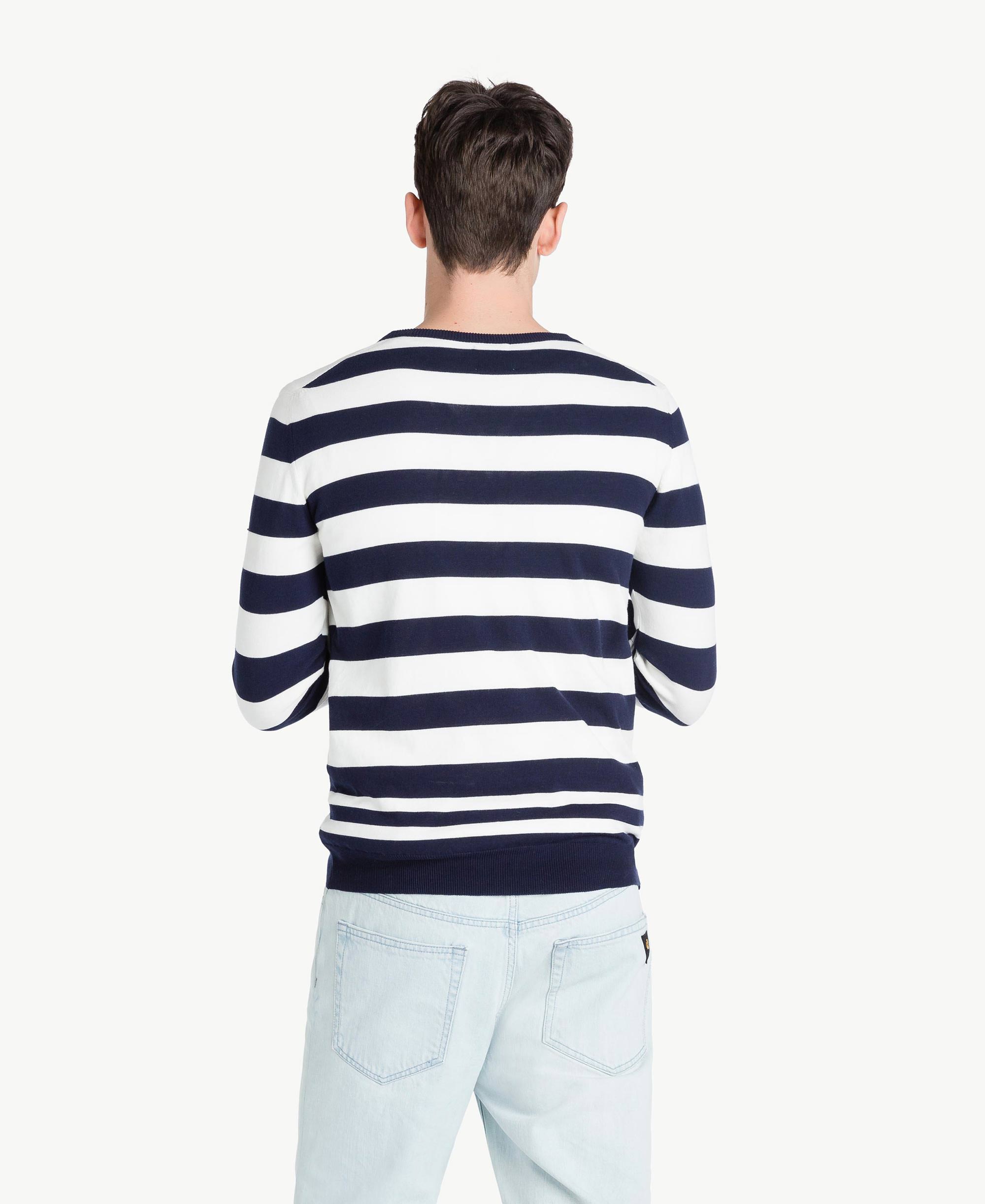 MAGLIA RIGHE BABY BLUE