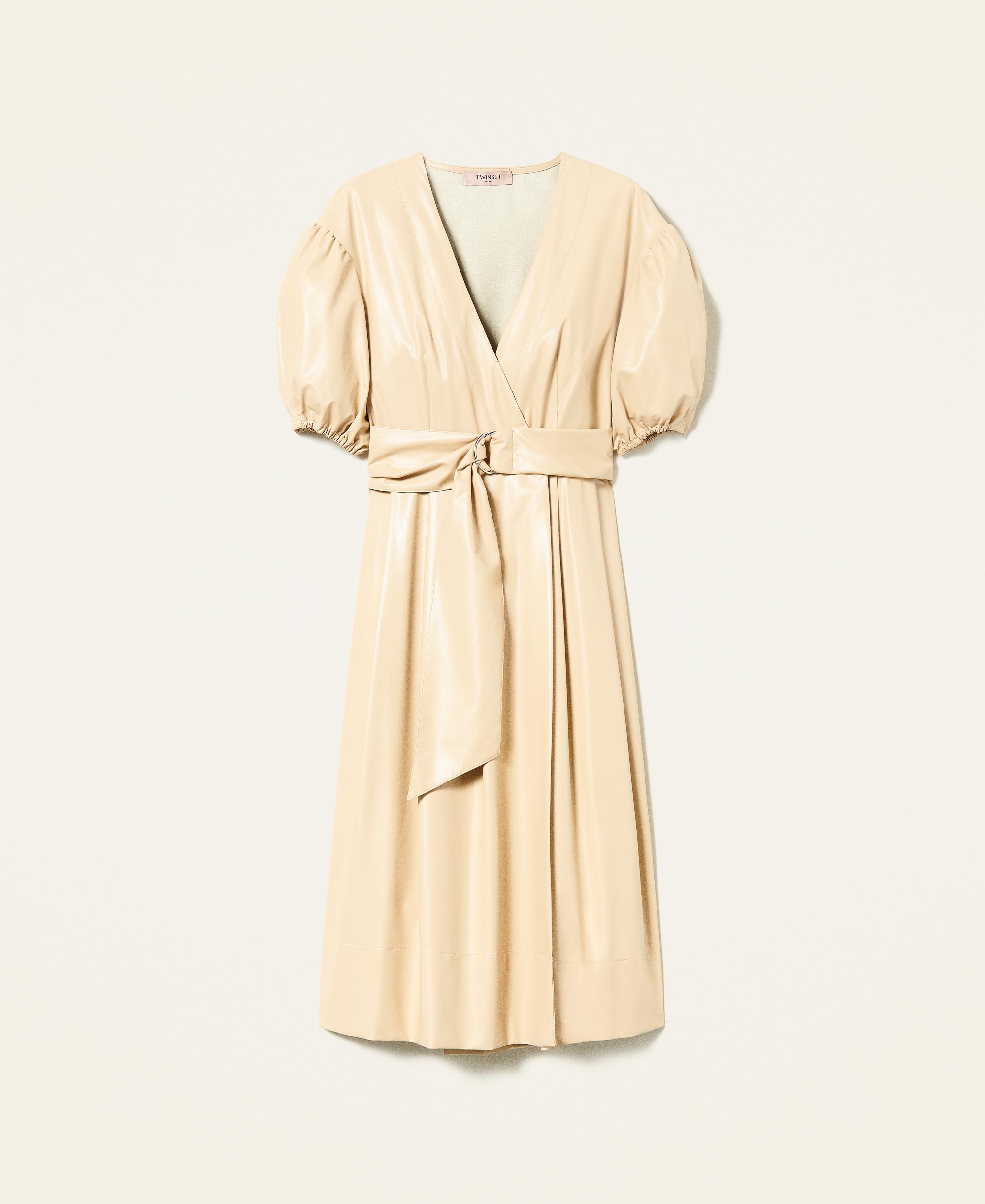 Wrap-around dress with belt Woman, Pink | TWINSET Milano