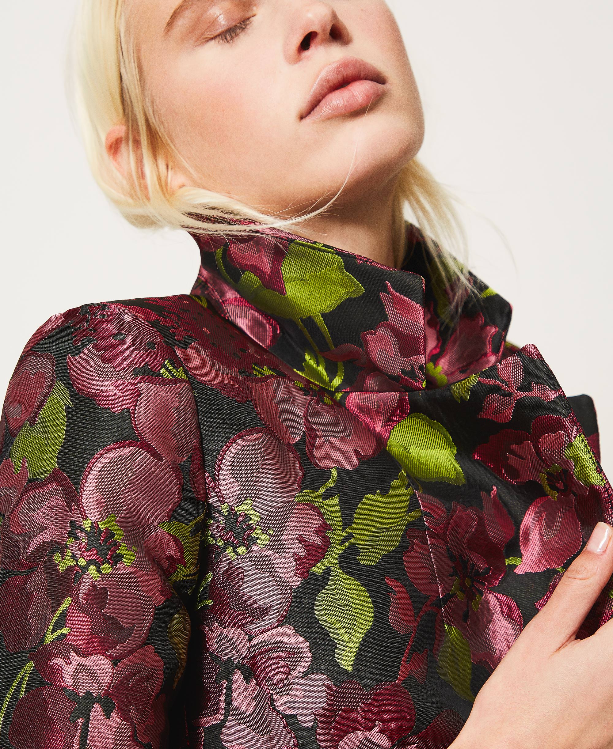 jacquard duster coat