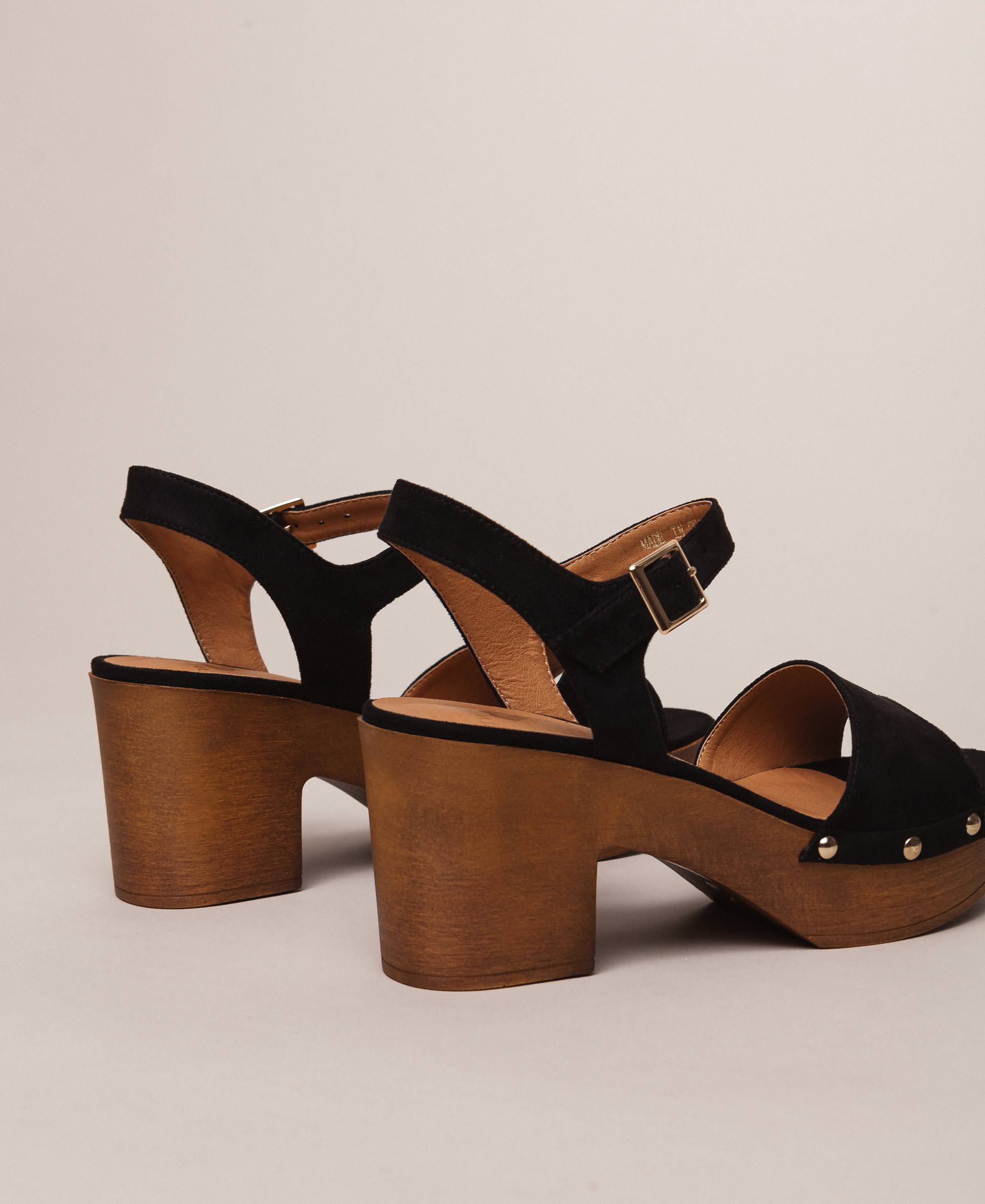Suede clog sandals Woman, Black 