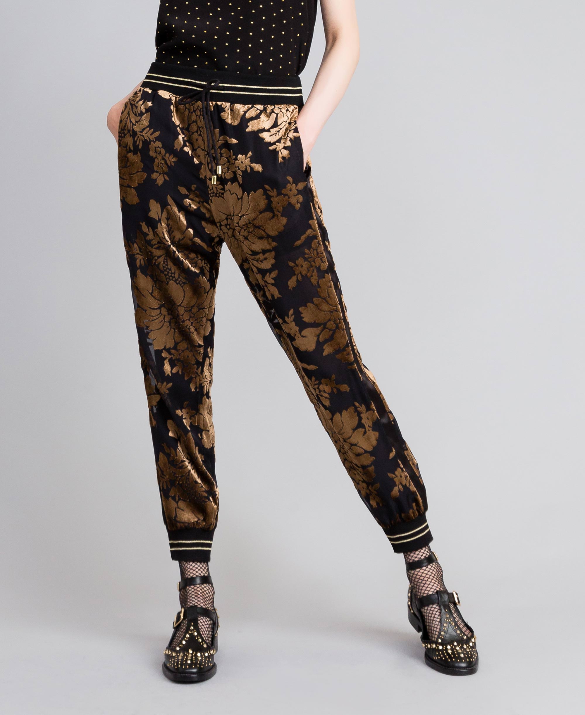 Dévoré velvet jogging trousers