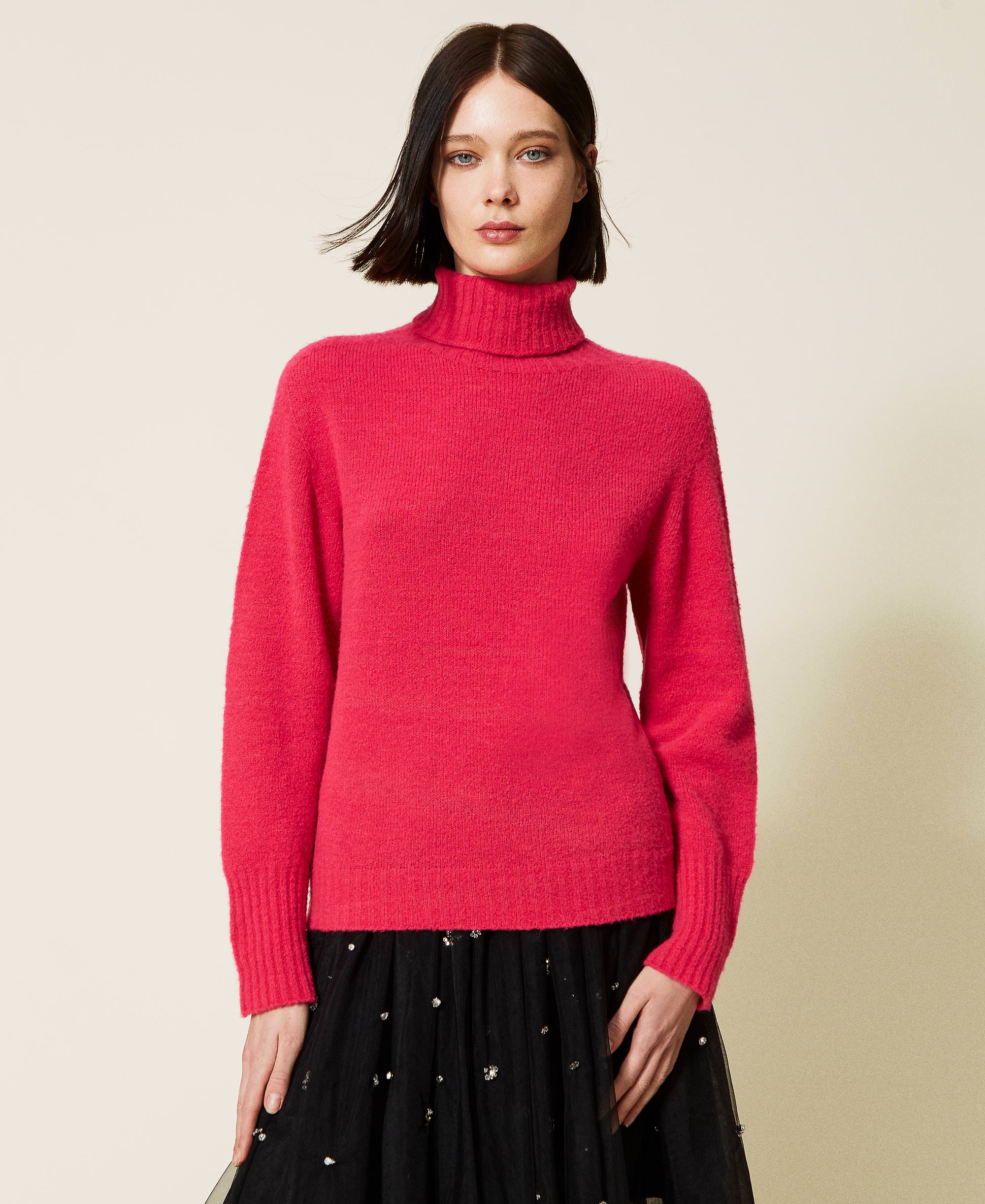 Seamless wool blend jumper Woman, Pink | TWINSET Milano