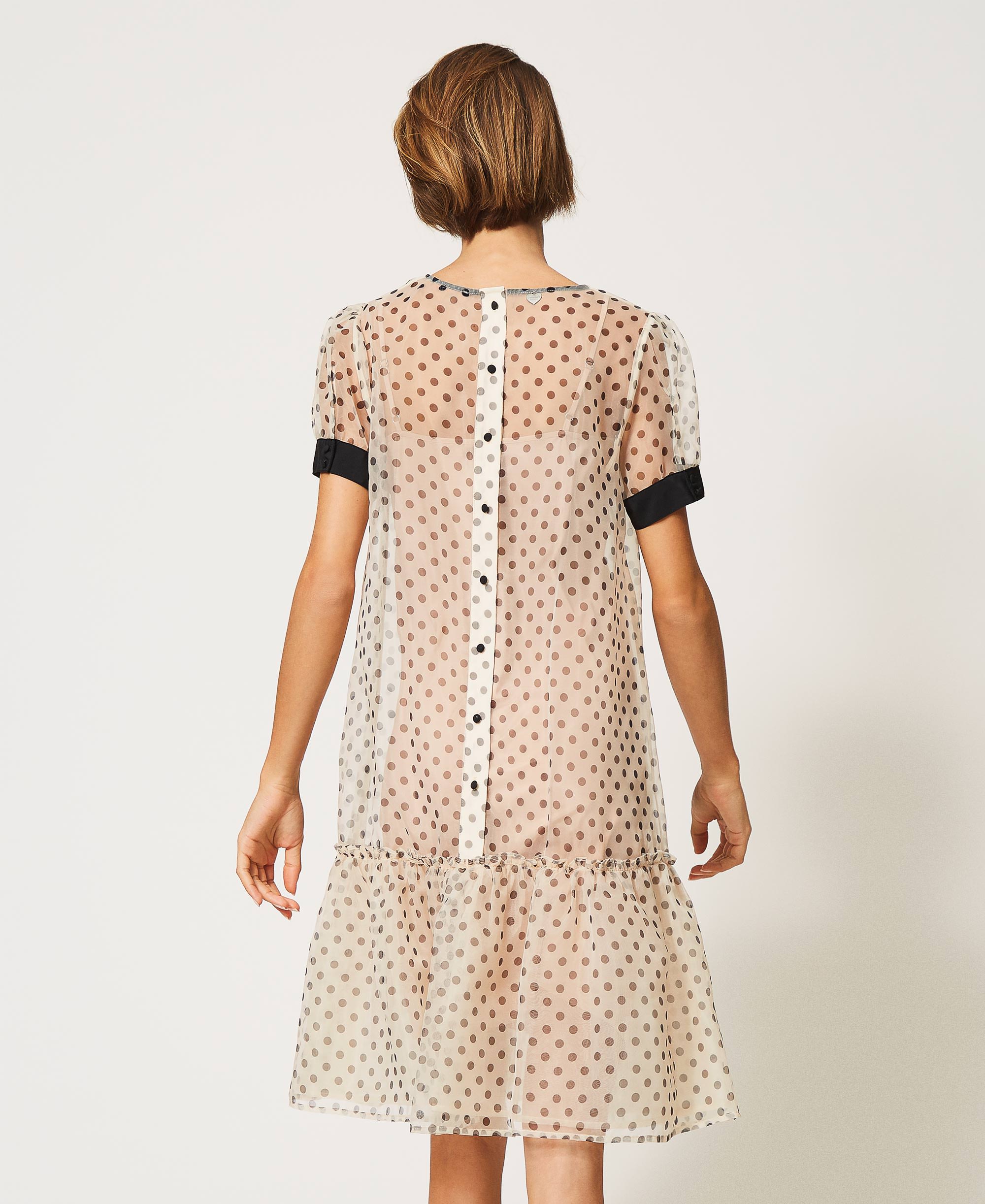 Abito in organza a pois Donna, Bianco | TWINSET Milano