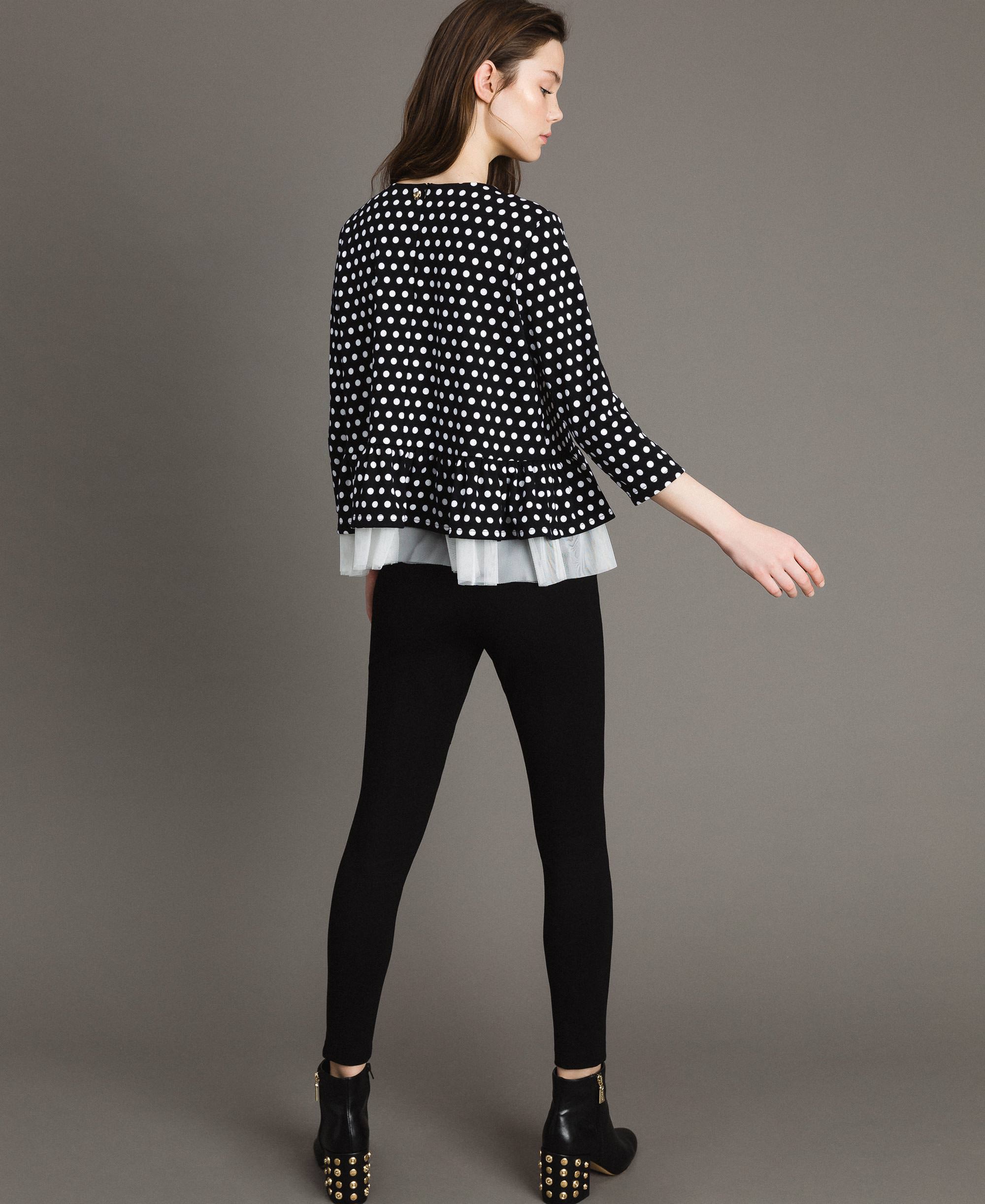 black and gold polka dot blouse