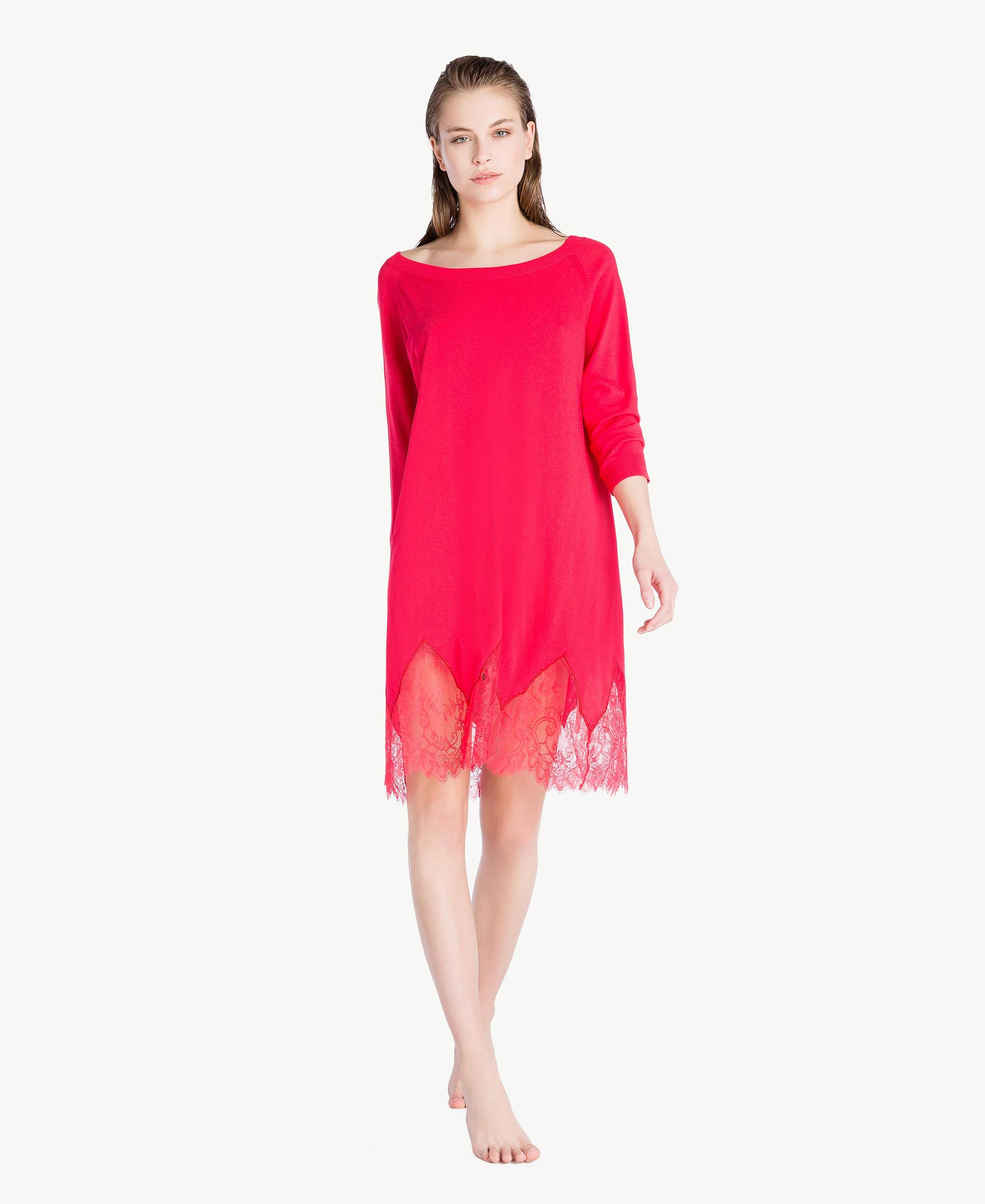 Kleid aus Samt mit Spitzenborte main image 0
