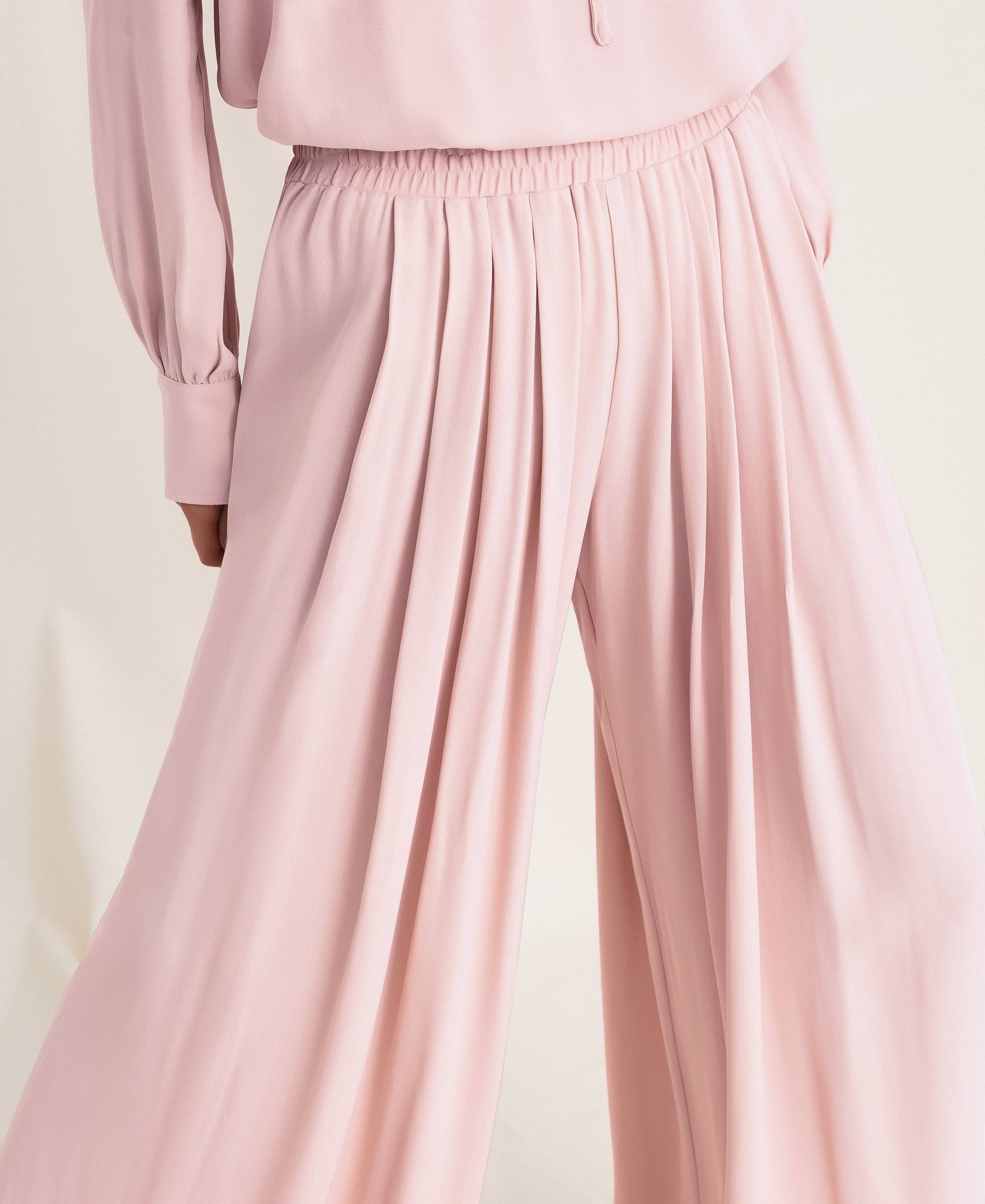Pantaloni a palazzo in georgette Donna, Rosa | TWINSET Milano