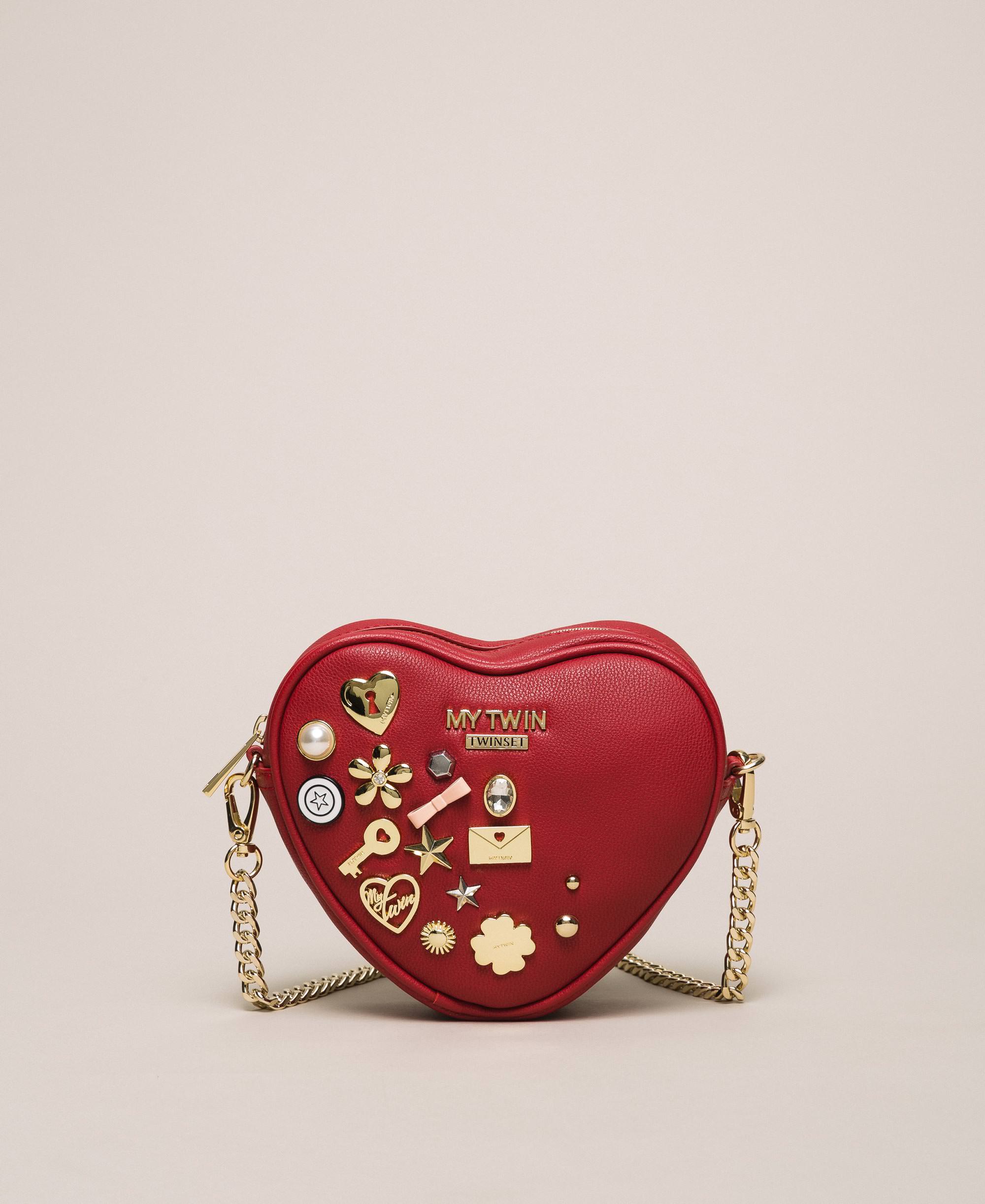 Borsa a tracolla in similpelle a cuore Donna, Bianco | TWINSET Milano