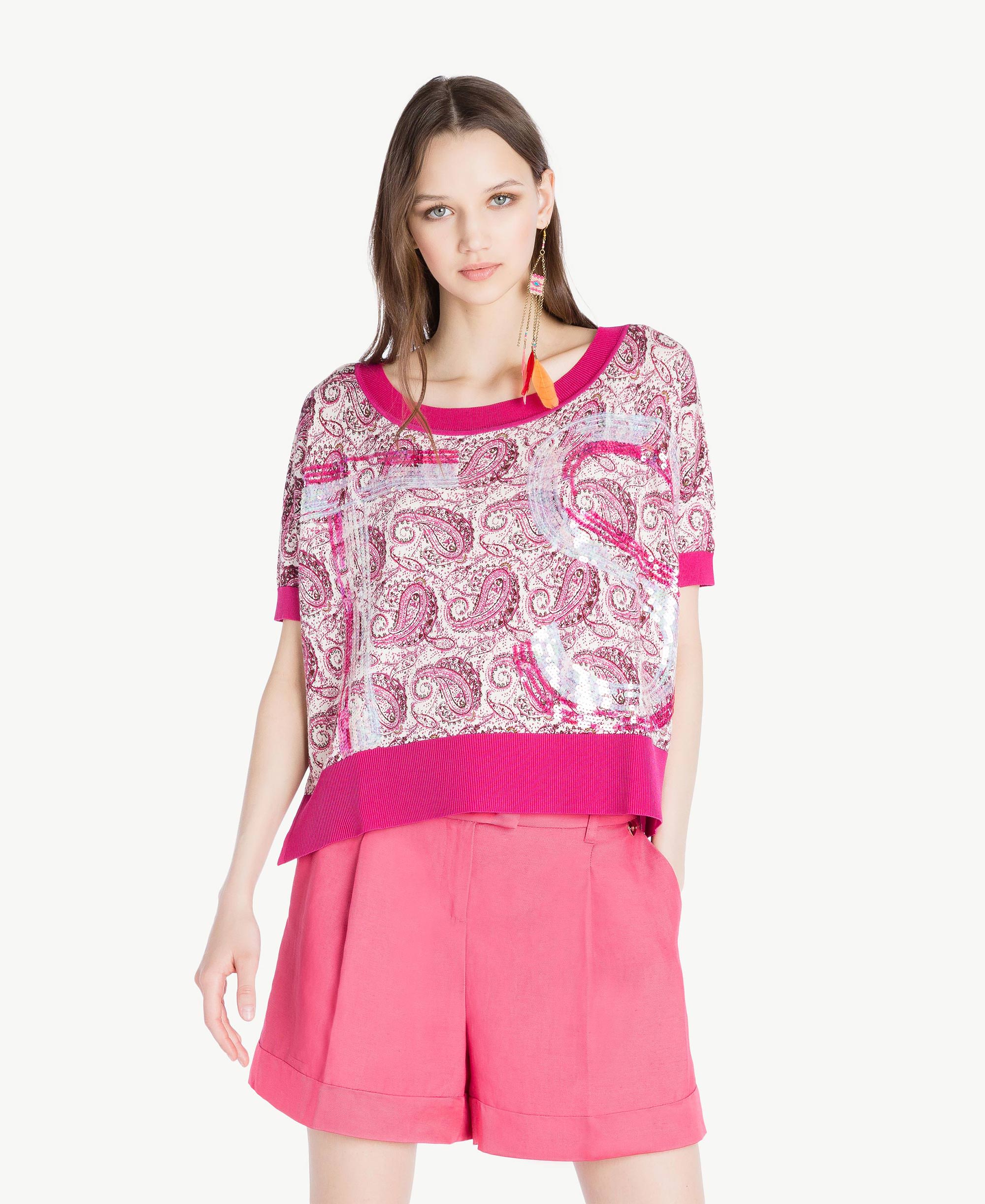 Laura - Completo Due Pezzi Con Manica Lunga In Paillettes E Gamba Larga Con Coulisse