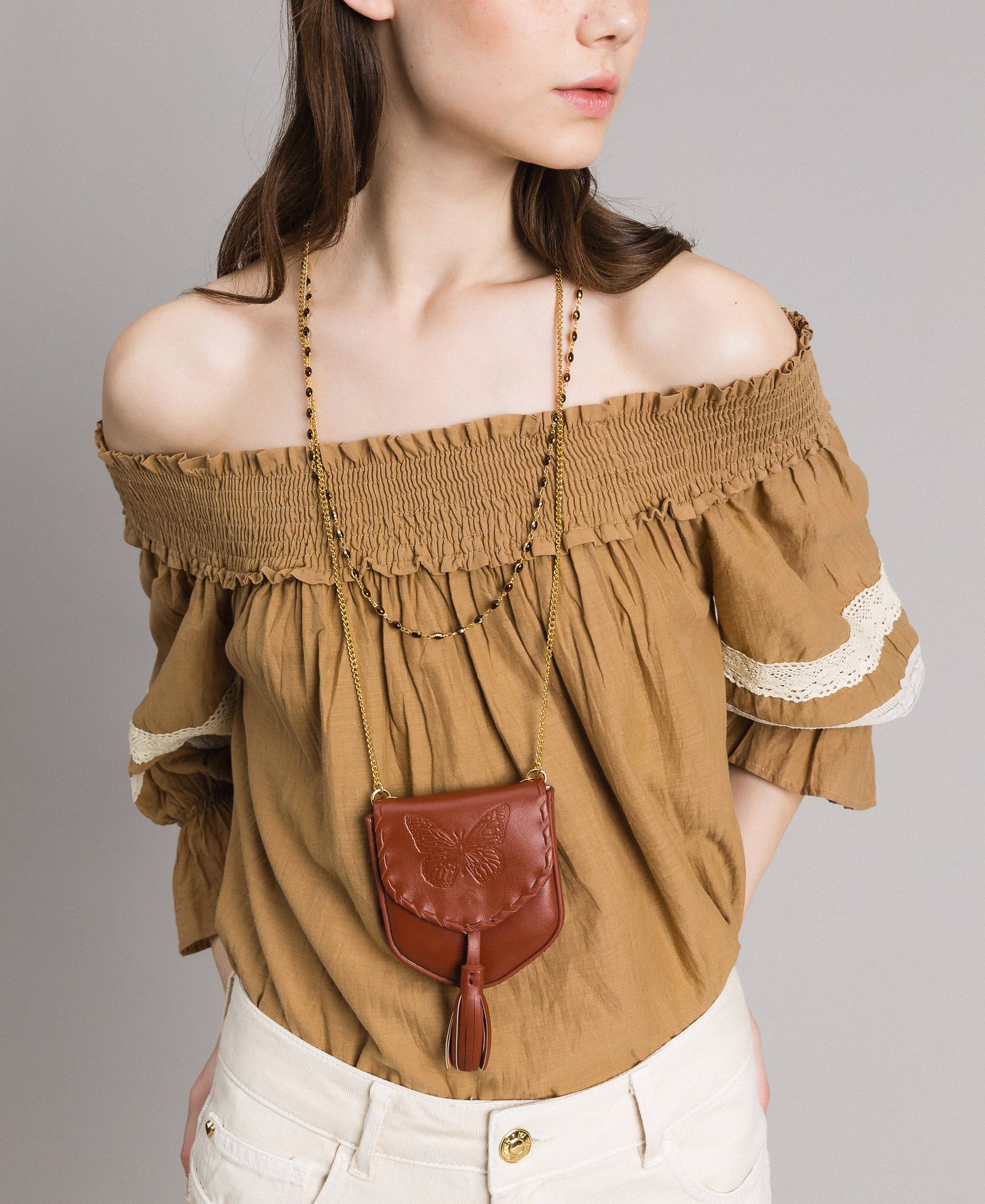Leather coin purse necklace