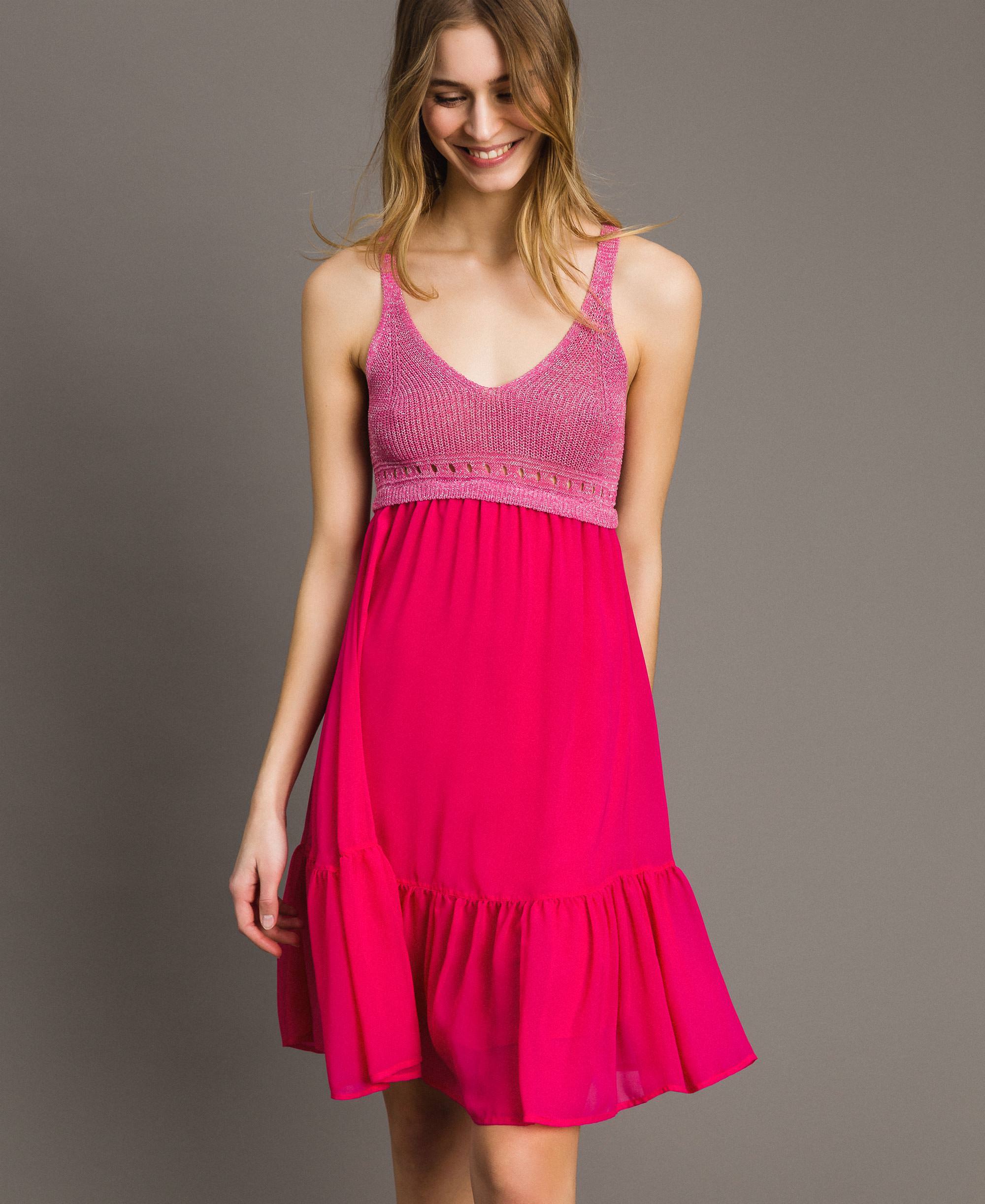 Chiffon and knit dress