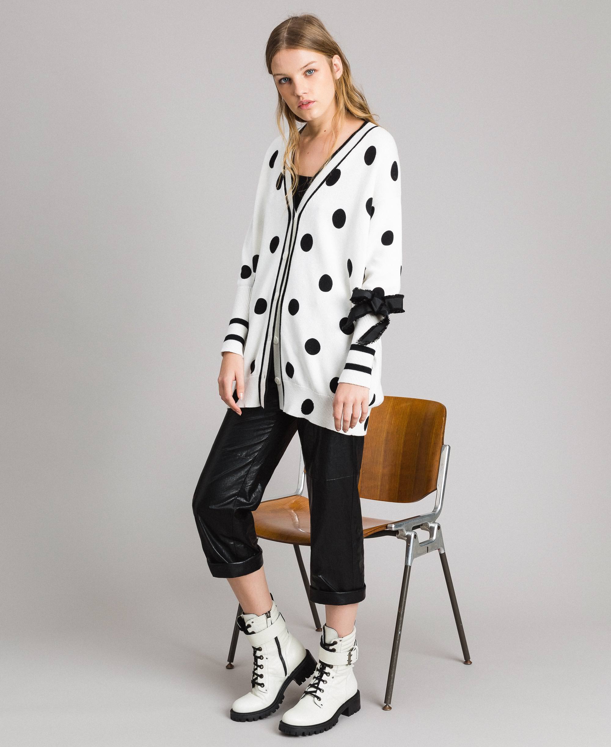 Polka Dot  Crop  Sweater Cardigan