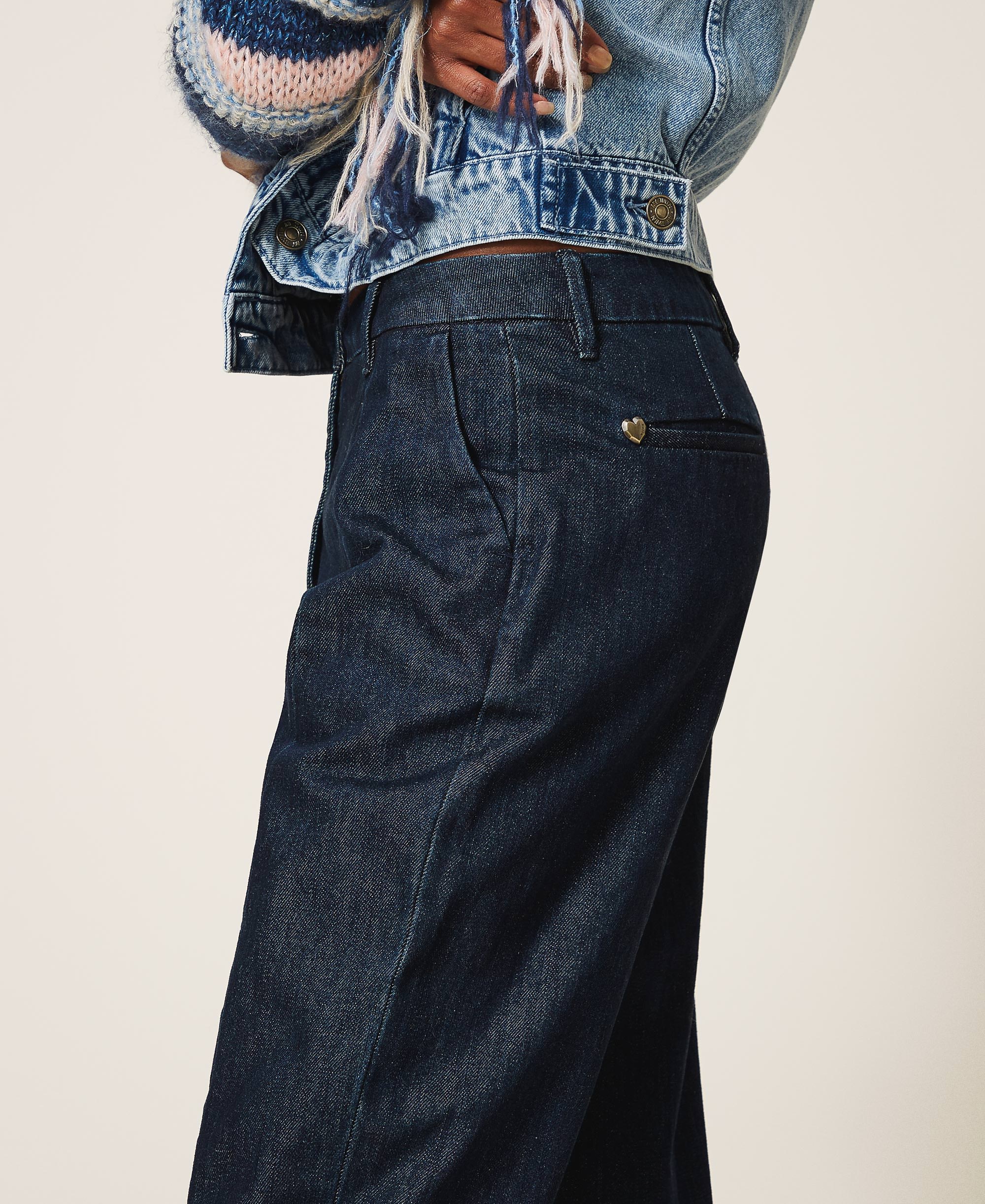 Tapered fit jeans Woman, Blue | TWINSET Milano