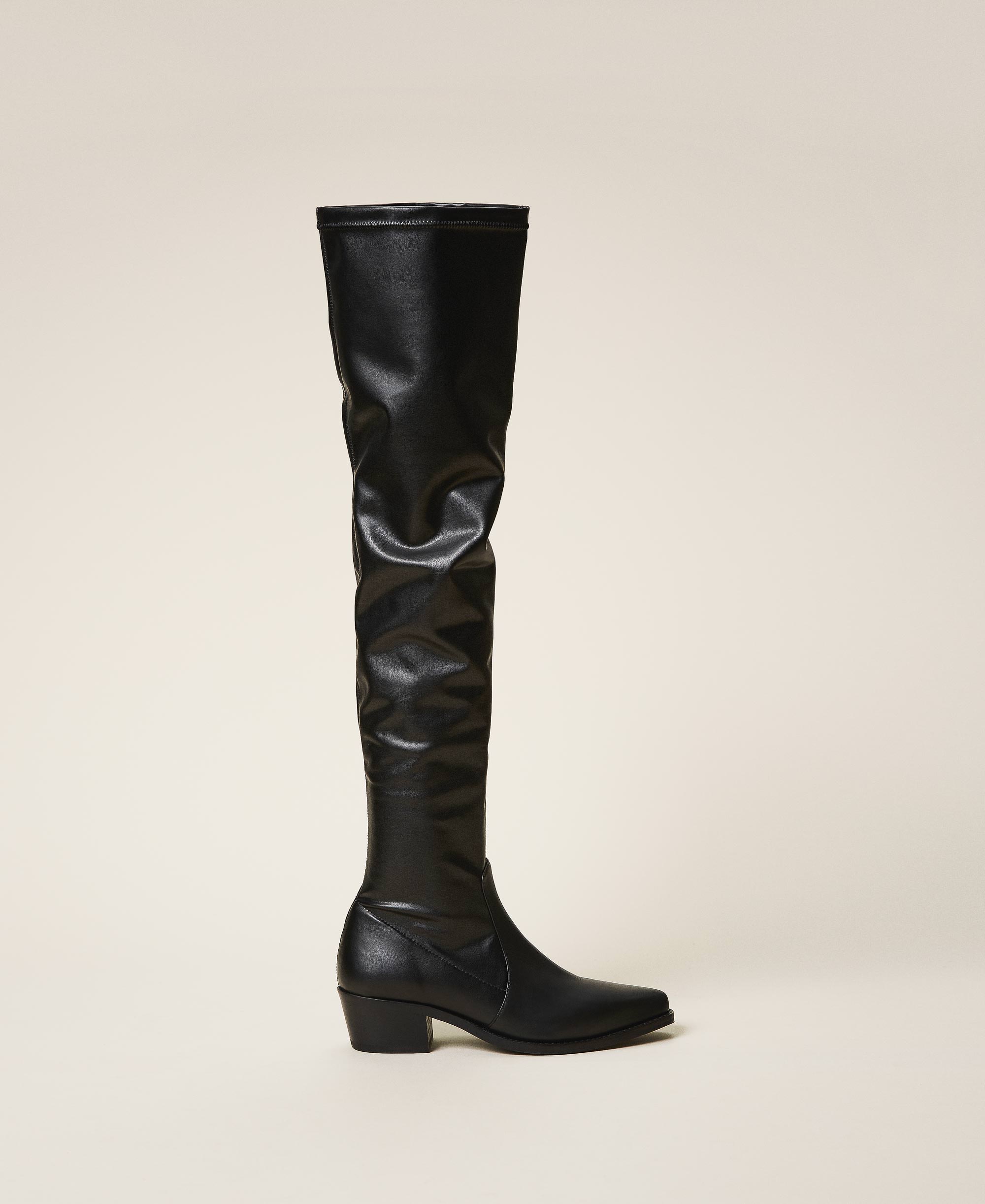 Bottes Cuissardes Baskets Primadonna Maille Noir Semelle Blanche Taille 36