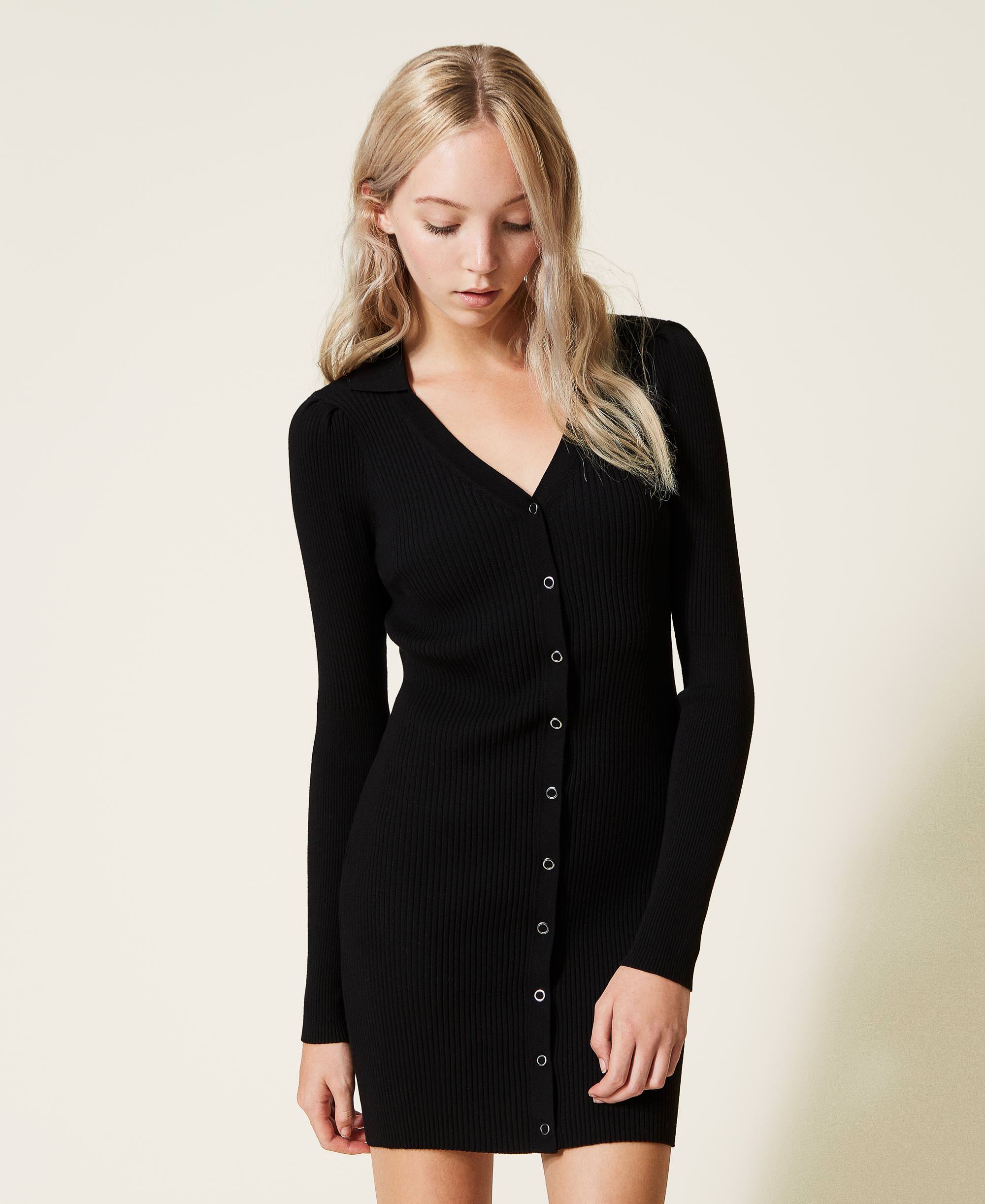 INO-M2-1767 BLACK JERSEY CARDI DRESS main image 1