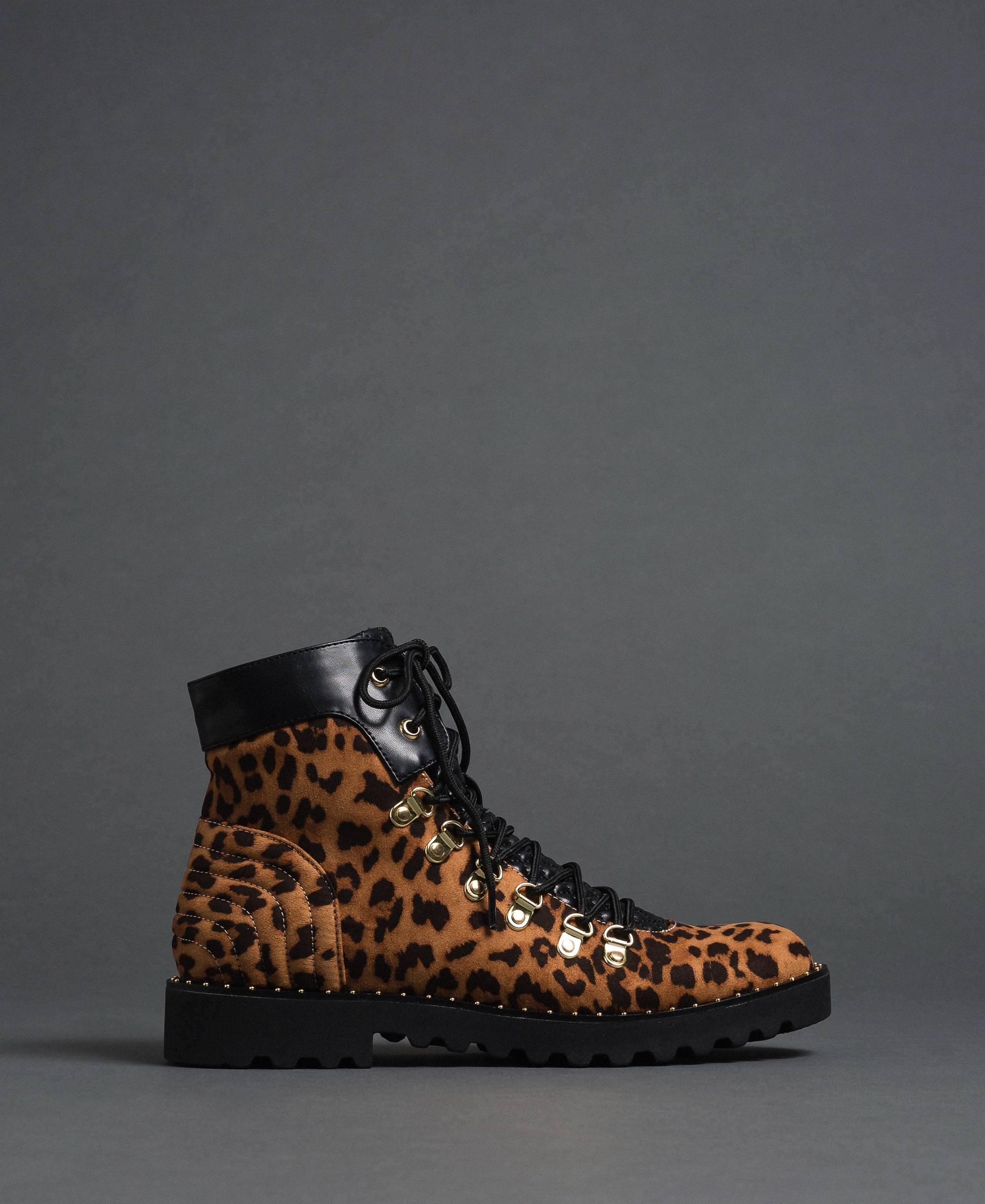 leopard print combat boots