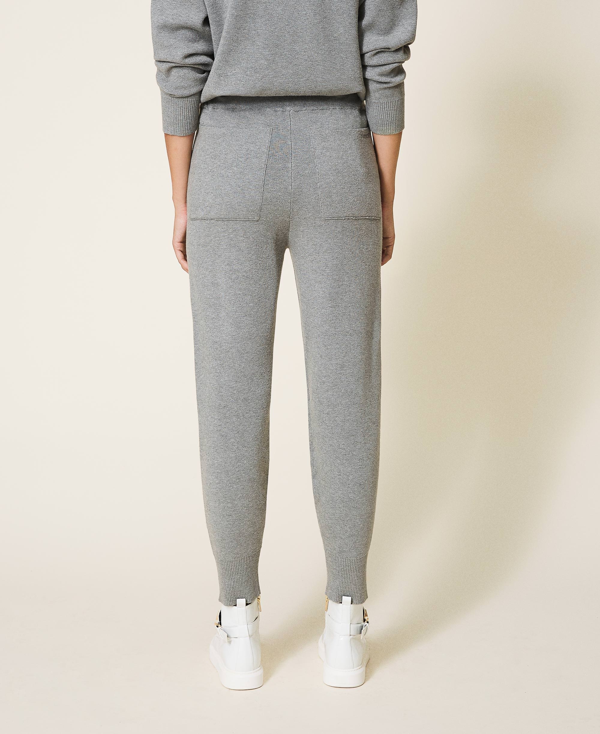 Pantalón jogger de punto Mujer, Gris | TWINSET Milano