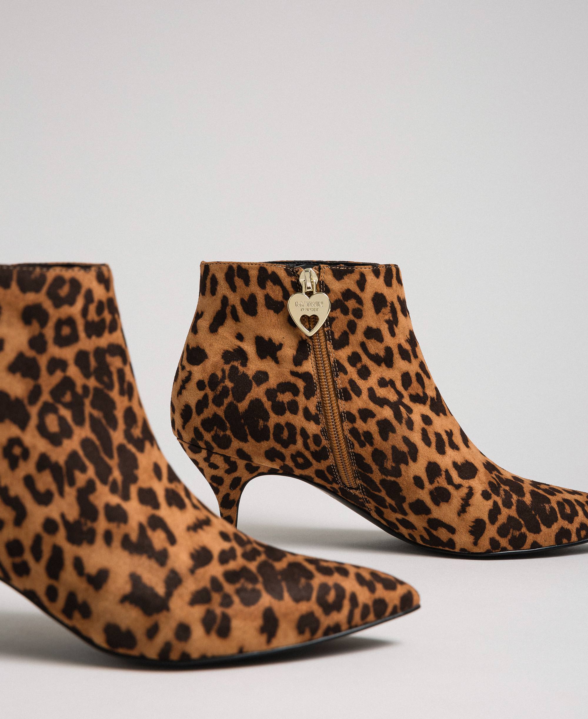 kitten heel leopard print ankle boots