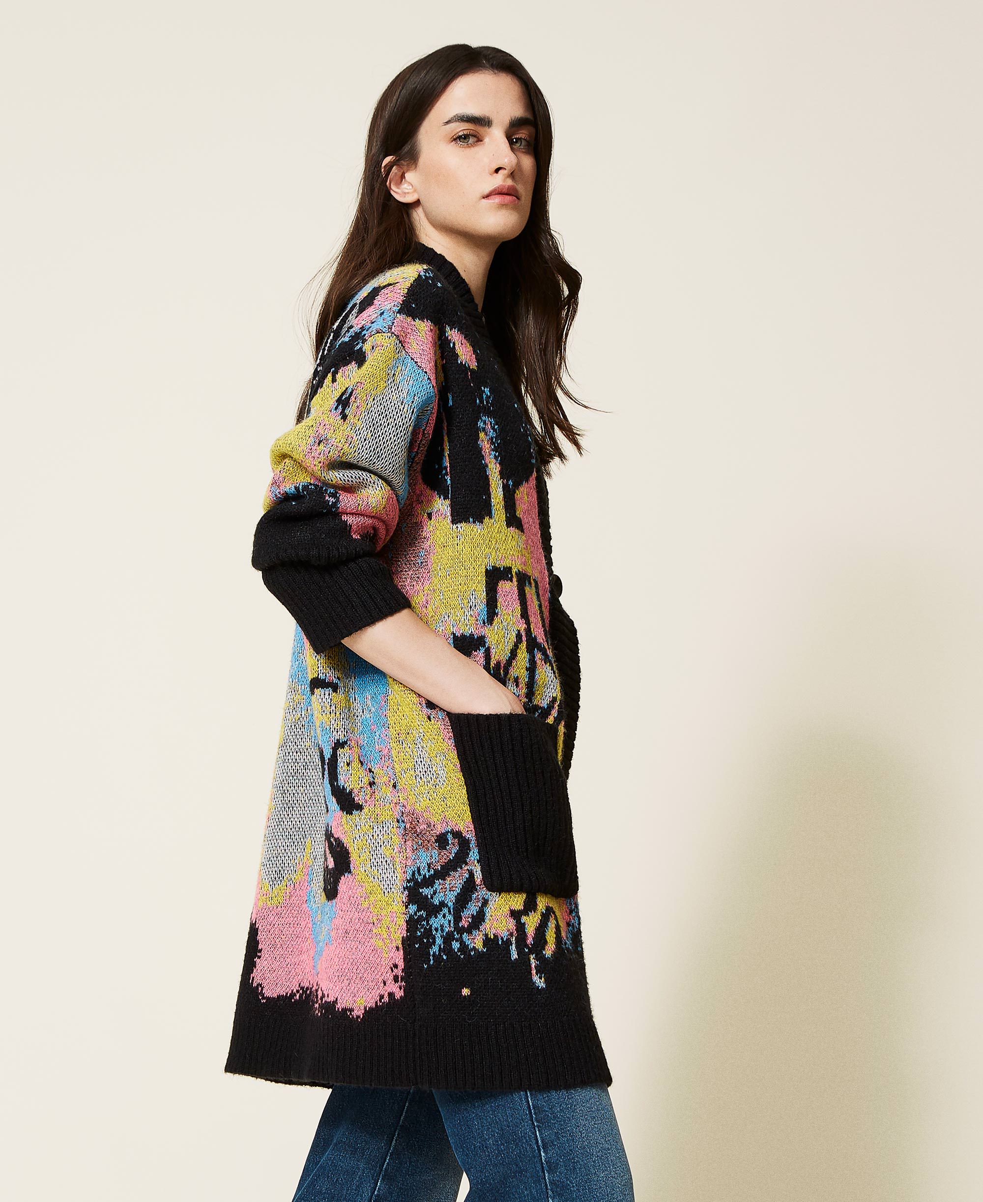Jenna Floral Jacquard Cardigan - Mauve